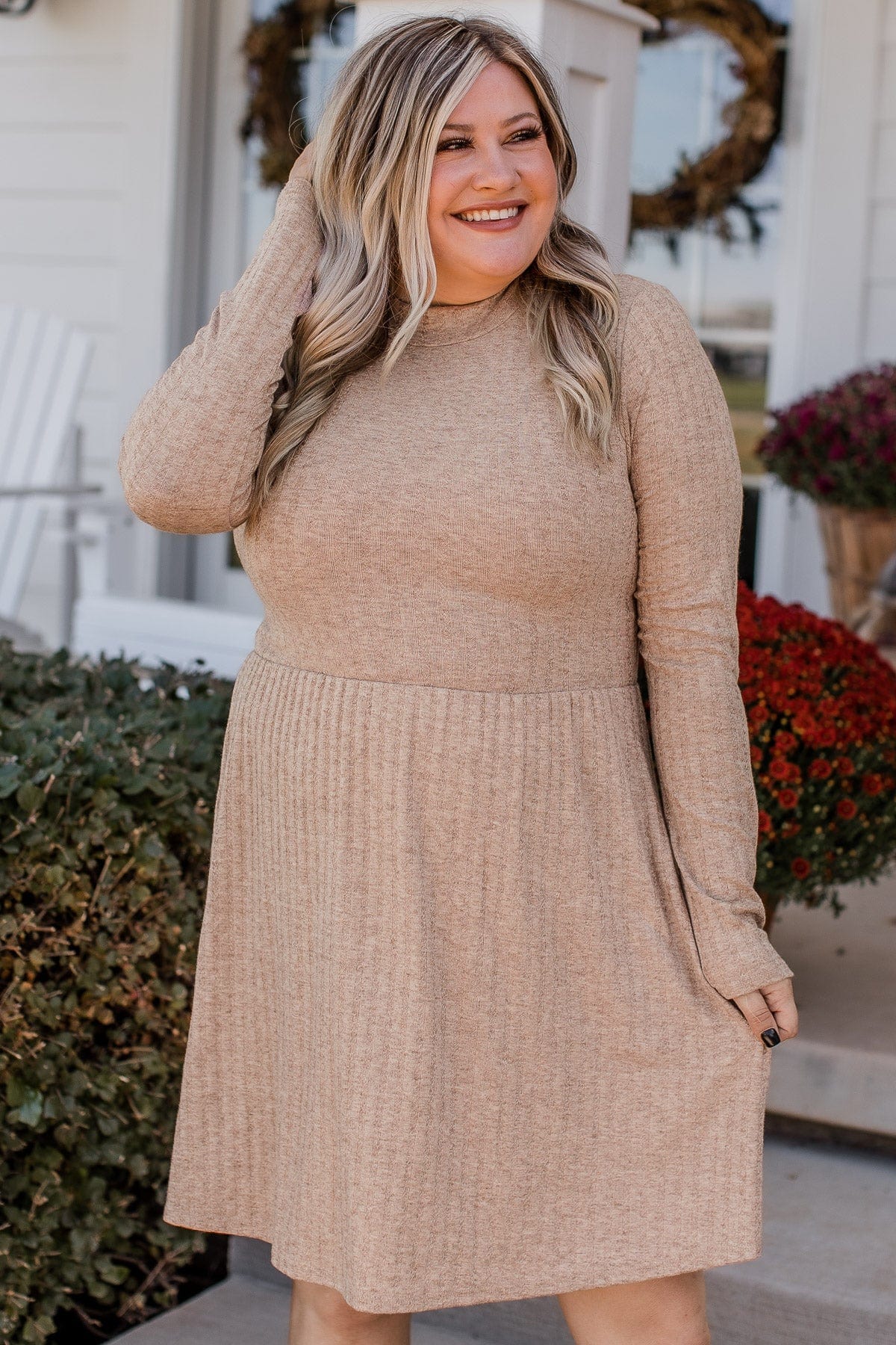Growing Gratitude Knit Dress- Mocha - Image 6