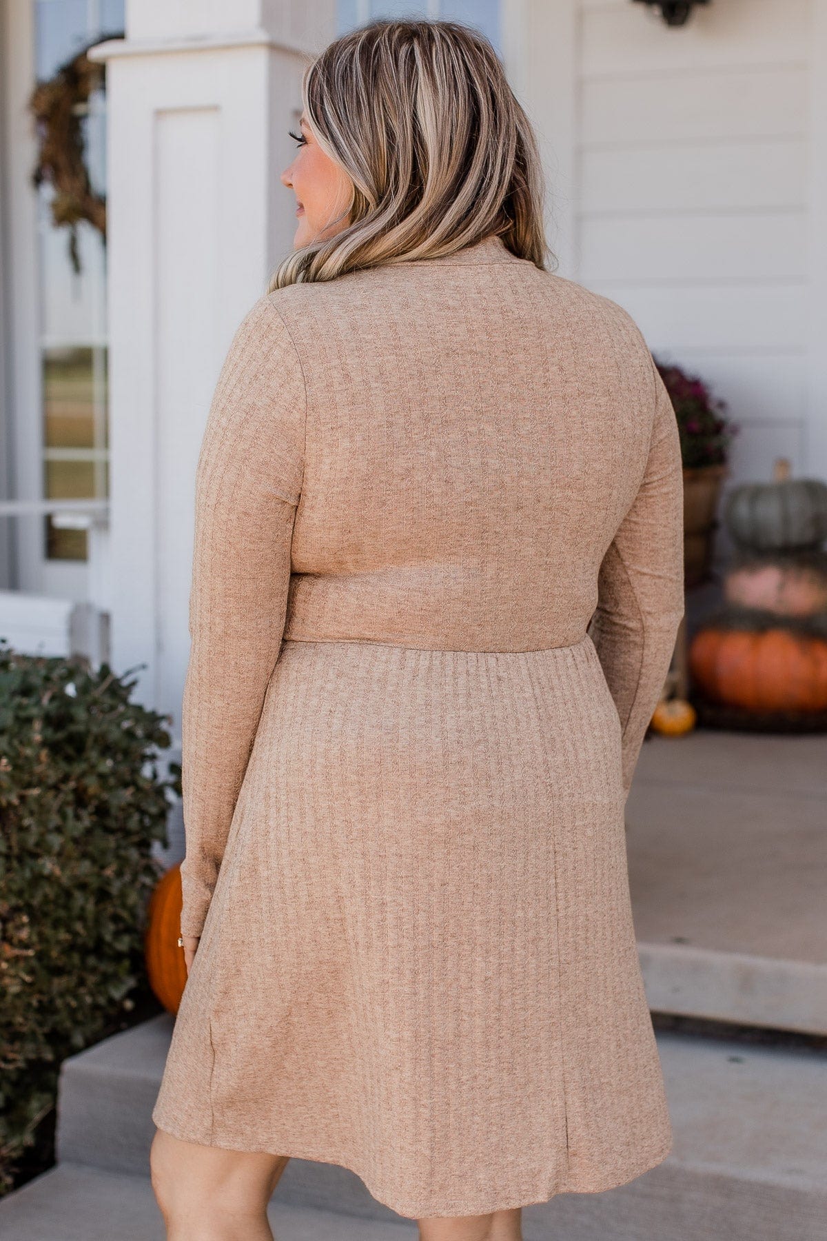 Growing Gratitude Knit Dress- Mocha - Image 8