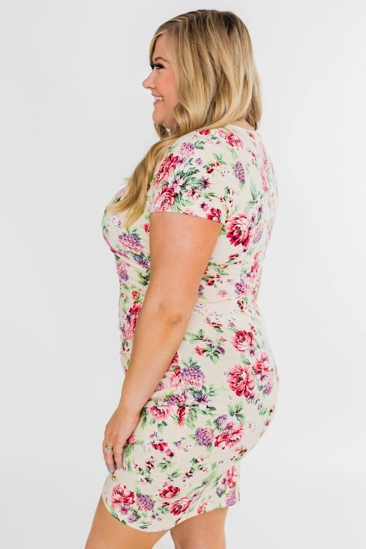 Growing In Love Floral Dress- Ivory - Image 12