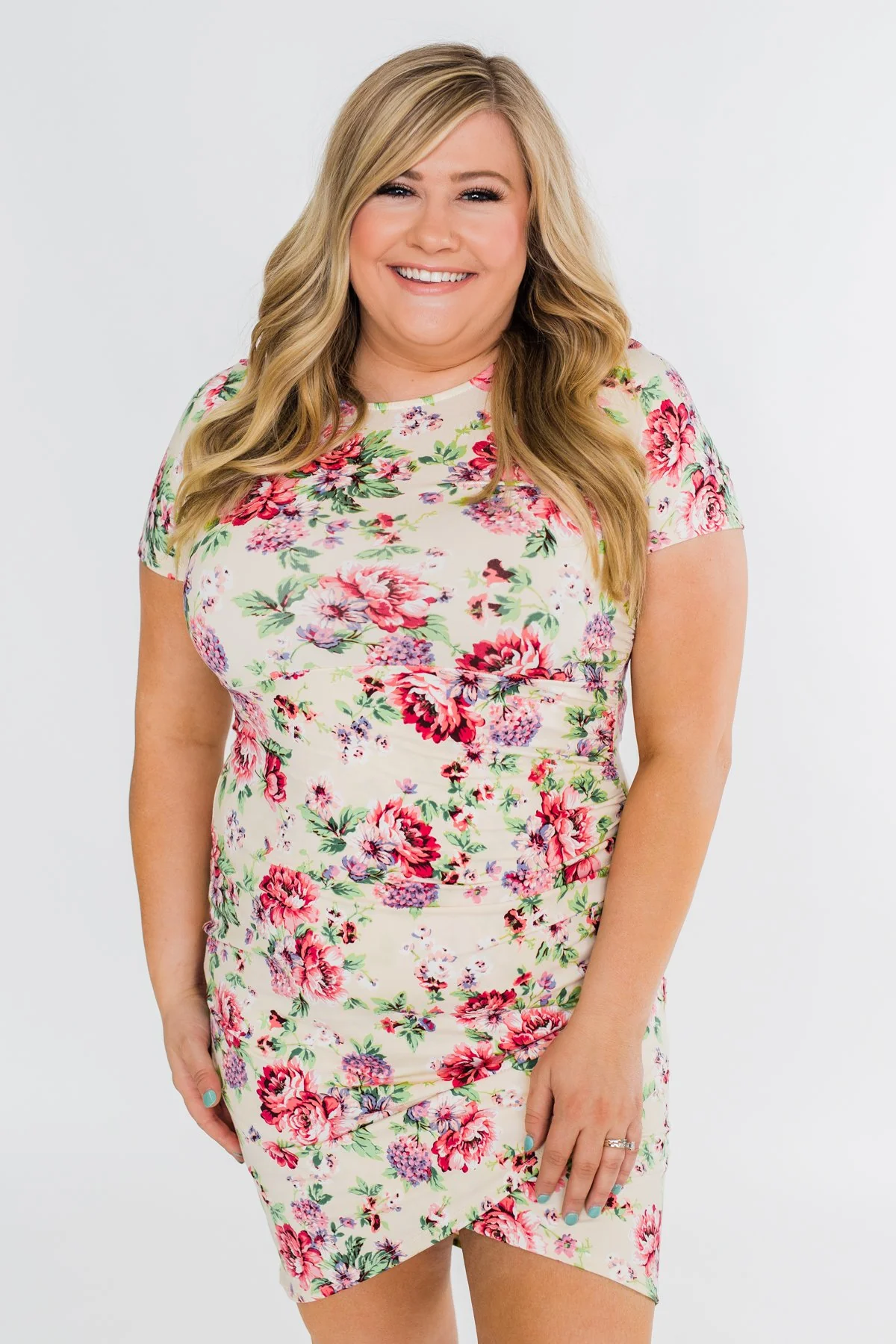 Growing In Love Floral Dress- Ivory - Image 2