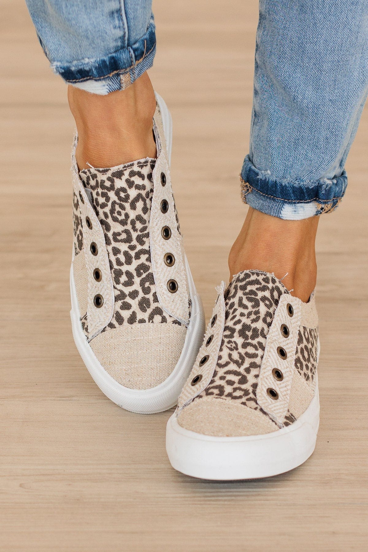 Gypsy Jazz Alice Sneakers- Cream Leopard - Image 2