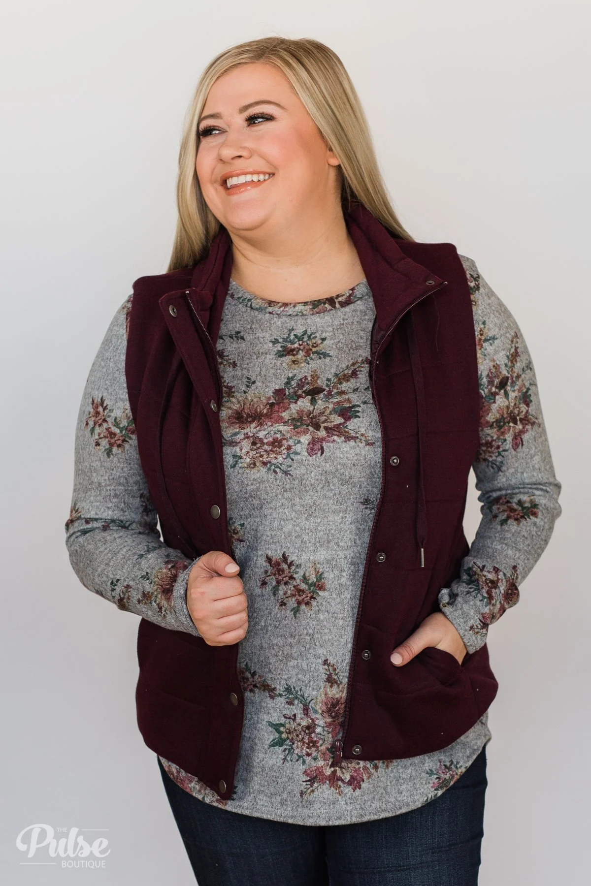 Hand Picked By You Floral Pullover Top- Heather Grey - Image 6