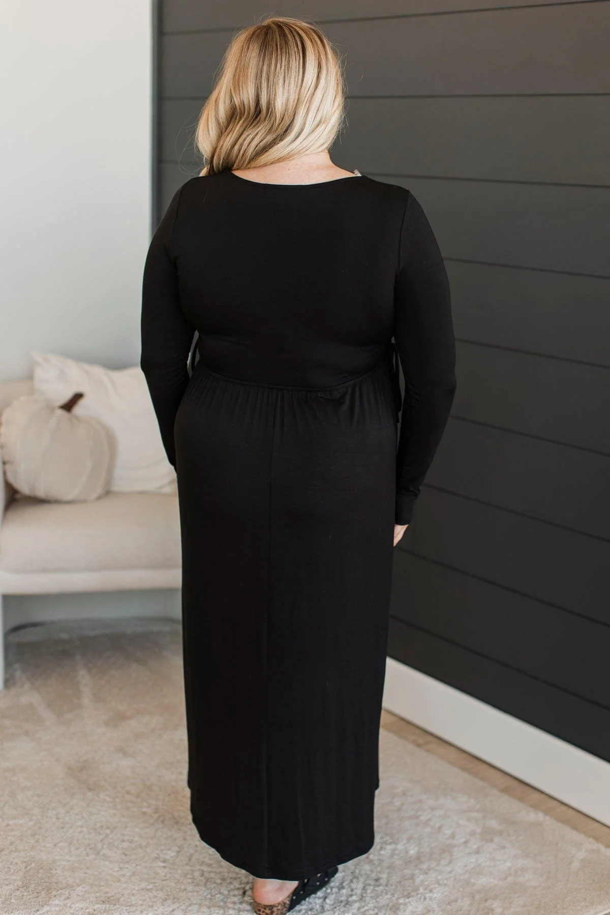 Hang The Moon Midi Dress- Black - Image 8