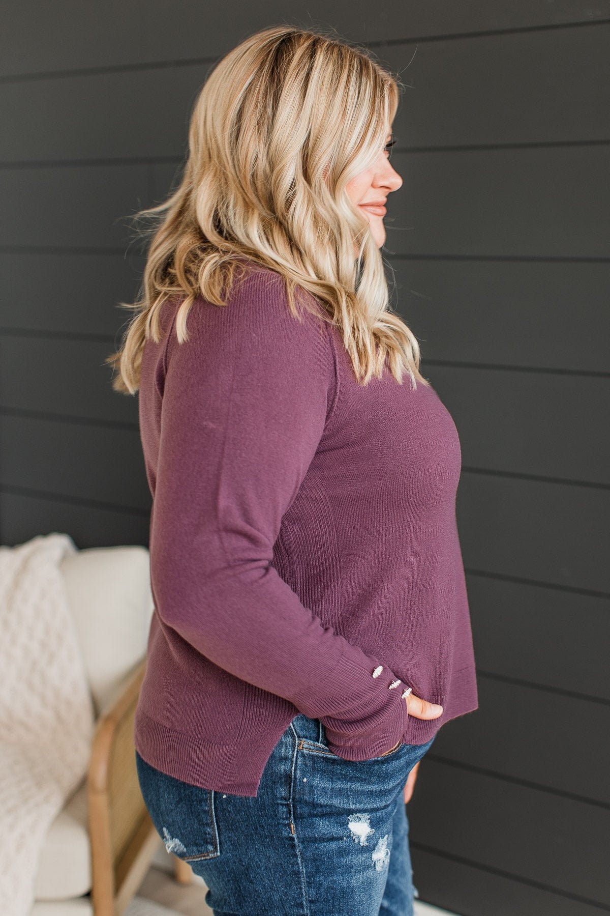 Happiest Moment Knit Sweater- Plum - Image 6