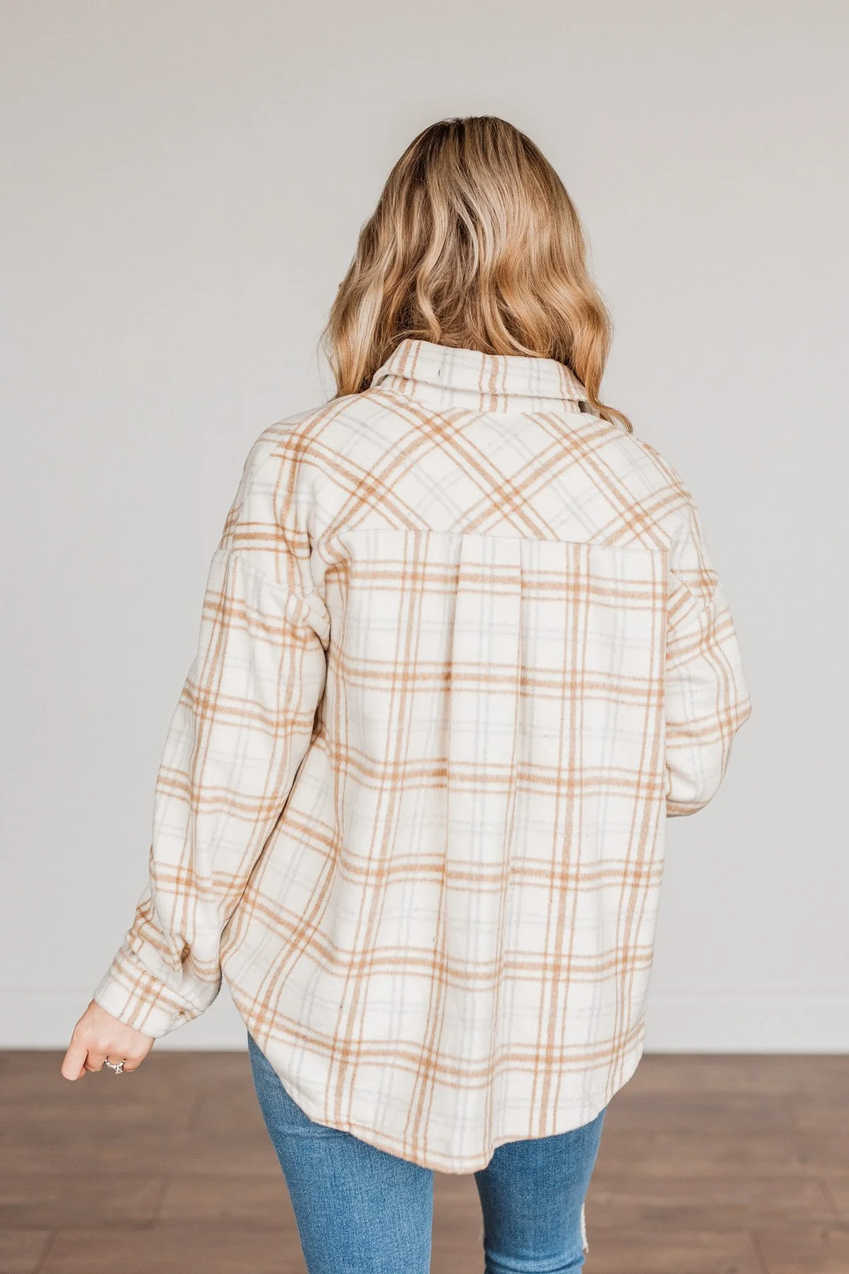 Happiest Of All Plaid Jacket- Cream & Taupe - Image 11