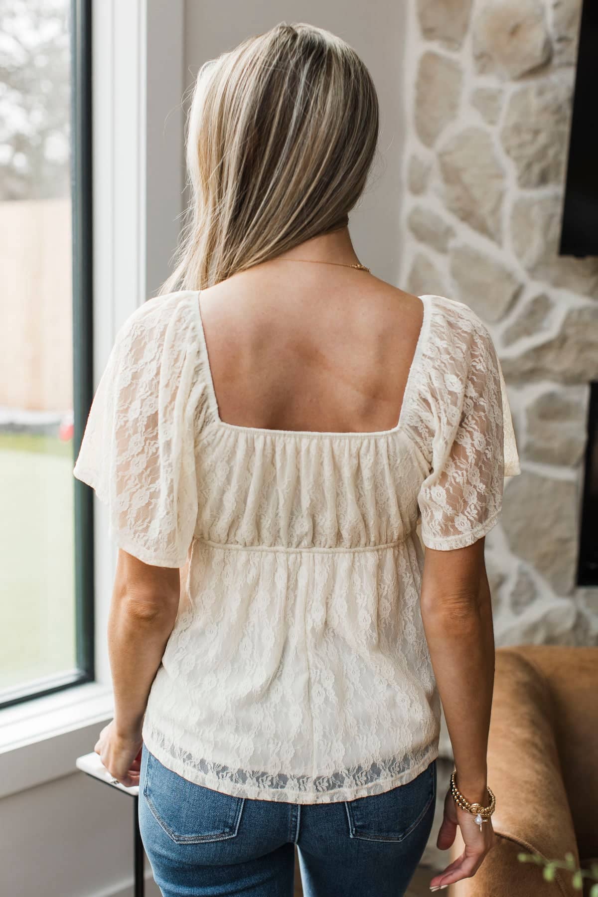 Happily Together Floral Lace Blouse- Ivory - Image 8