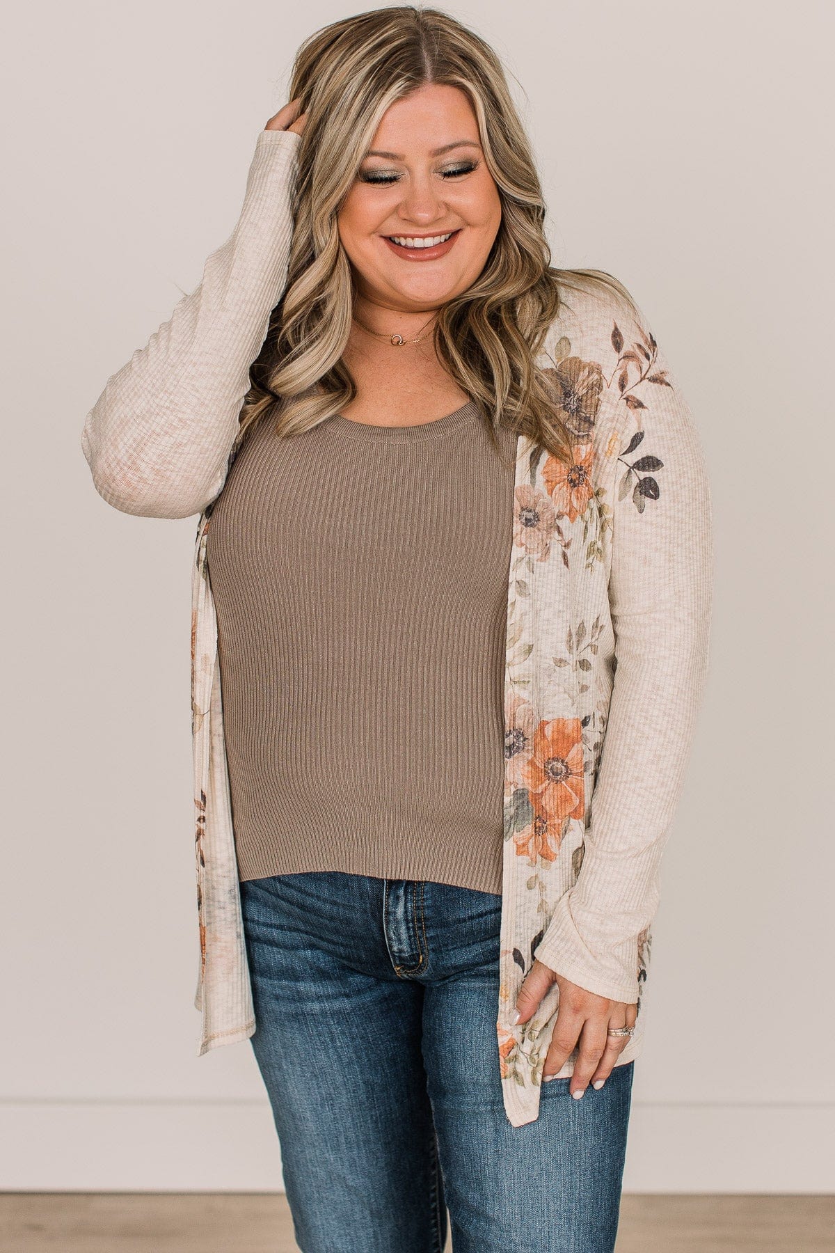 Happiness Guaranteed Floral Knit Cardigan- Cream - Image 2