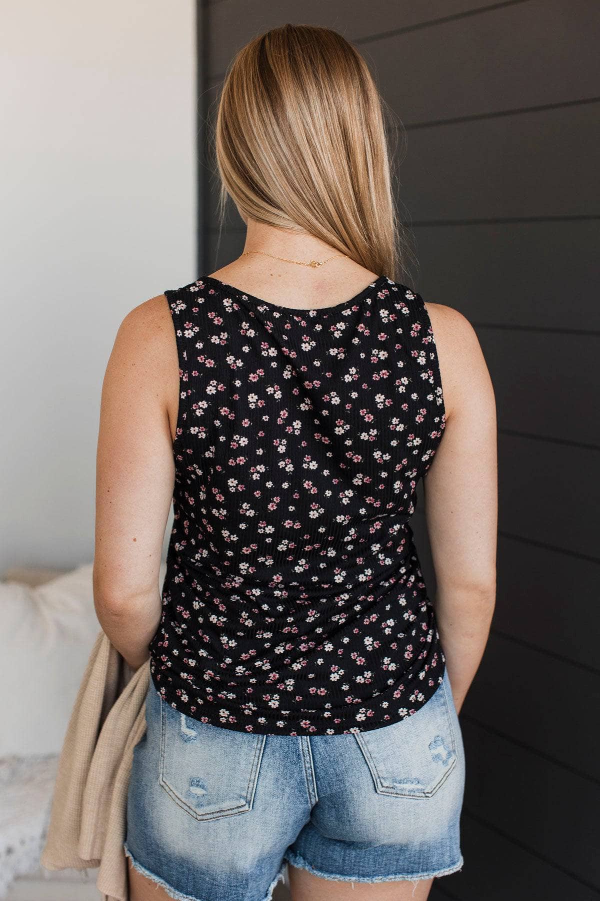 Happy Endeavors Floral Tank Top- Black - Image 7