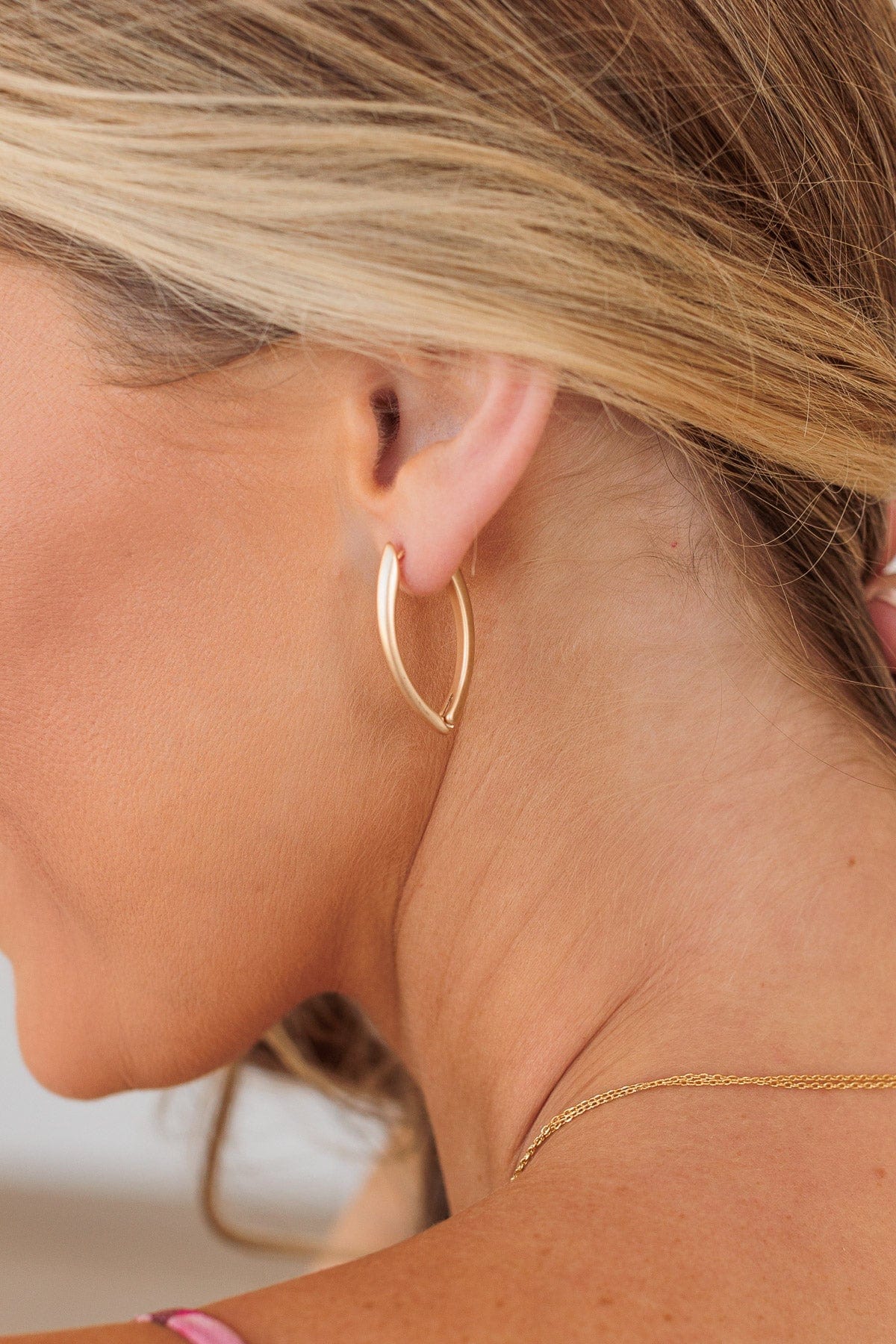 Happy To Be Here Clasp Earrings- Gold