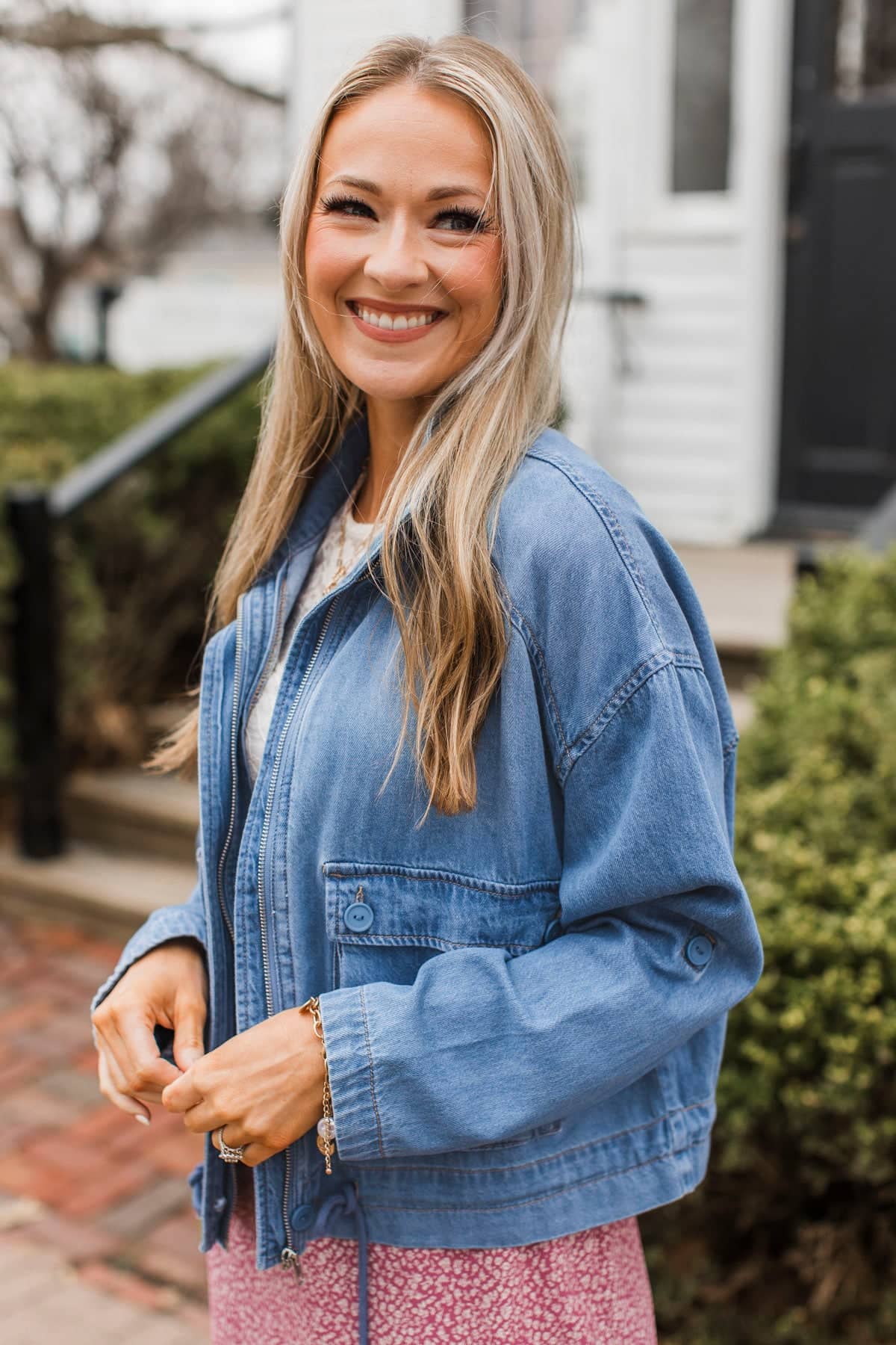 Hard To Believe Lightweight Denim Jacket- Medium Wash - Image 6