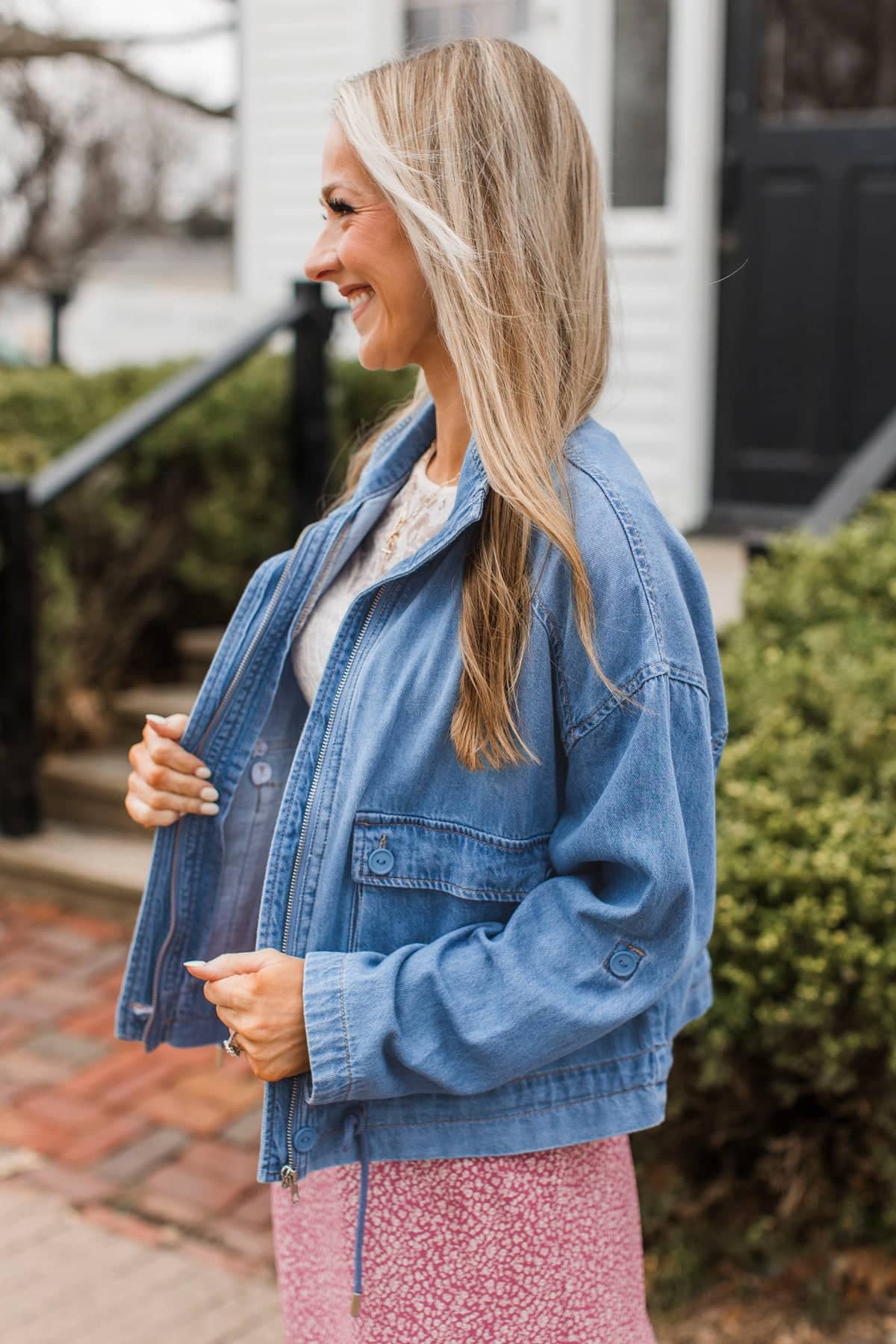 Hard To Believe Lightweight Denim Jacket- Medium Wash - Image 8