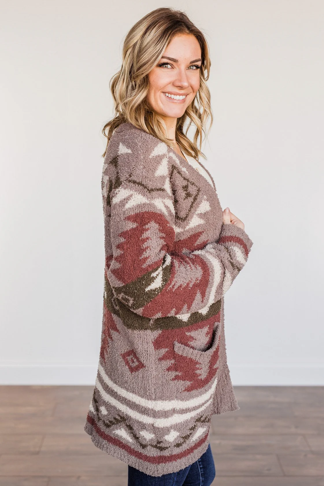 Hard to Forget Aztec Cardigan- Mocha - Image 8