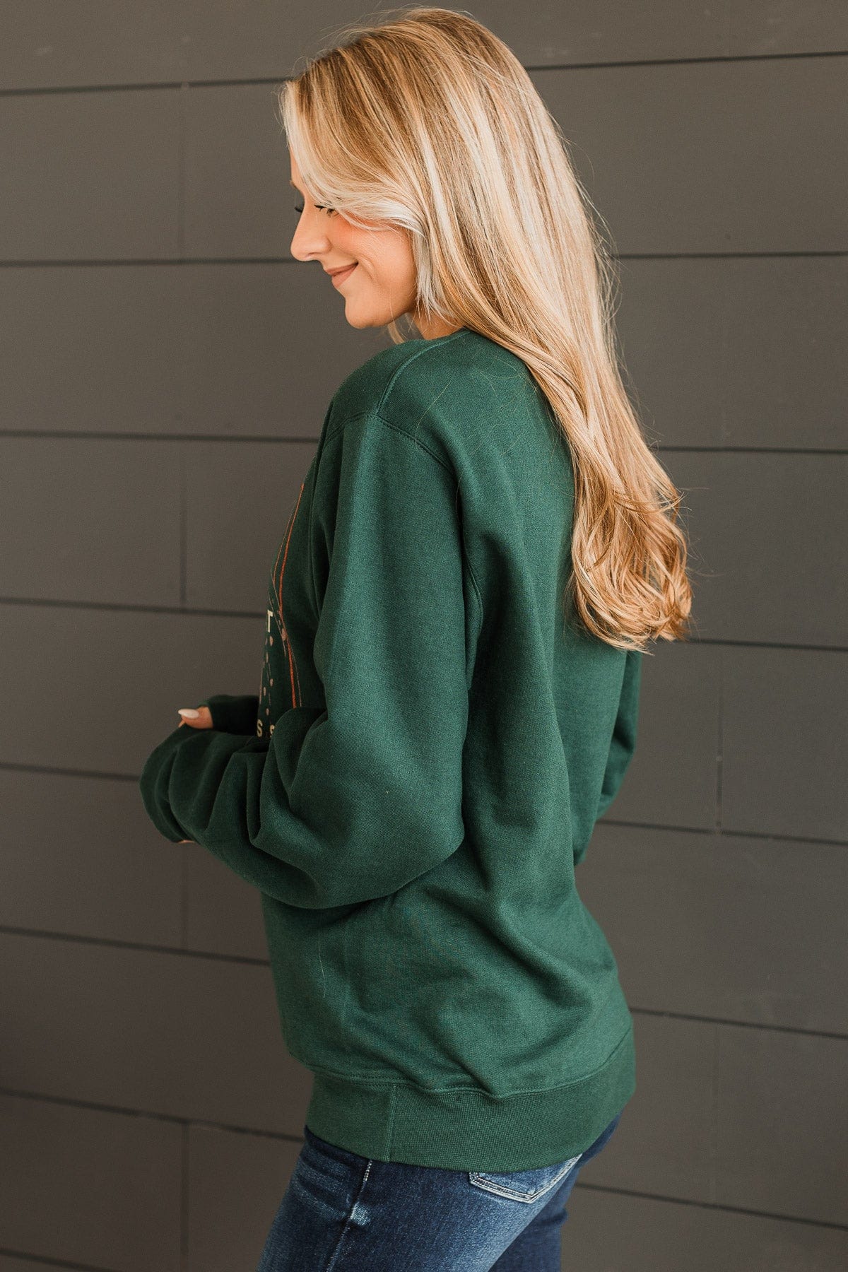 "Harvest Your Happiness" Crew Neck- Hunter Green - Image 2