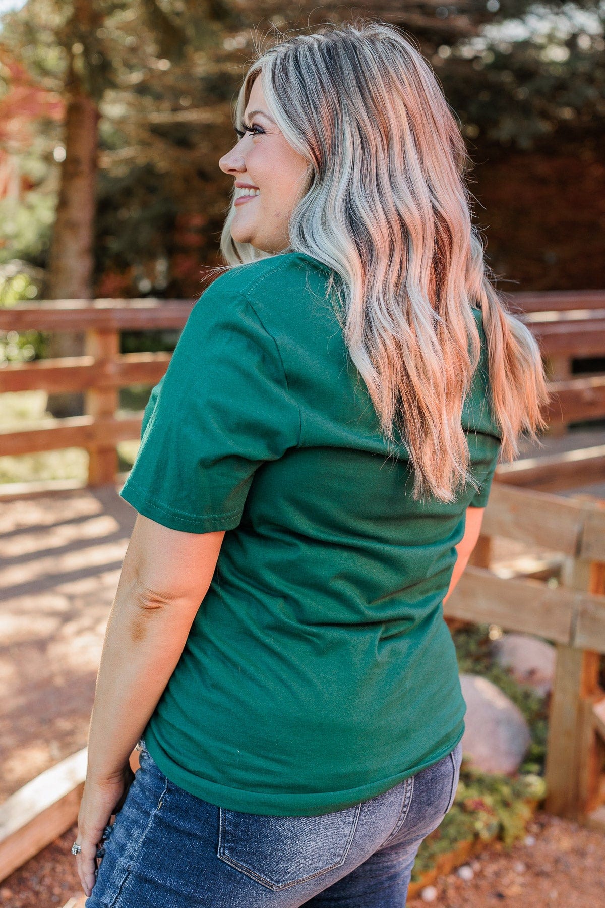 "Harvest Your Happiness" Graphic Tee- Dark Jade - Image 8