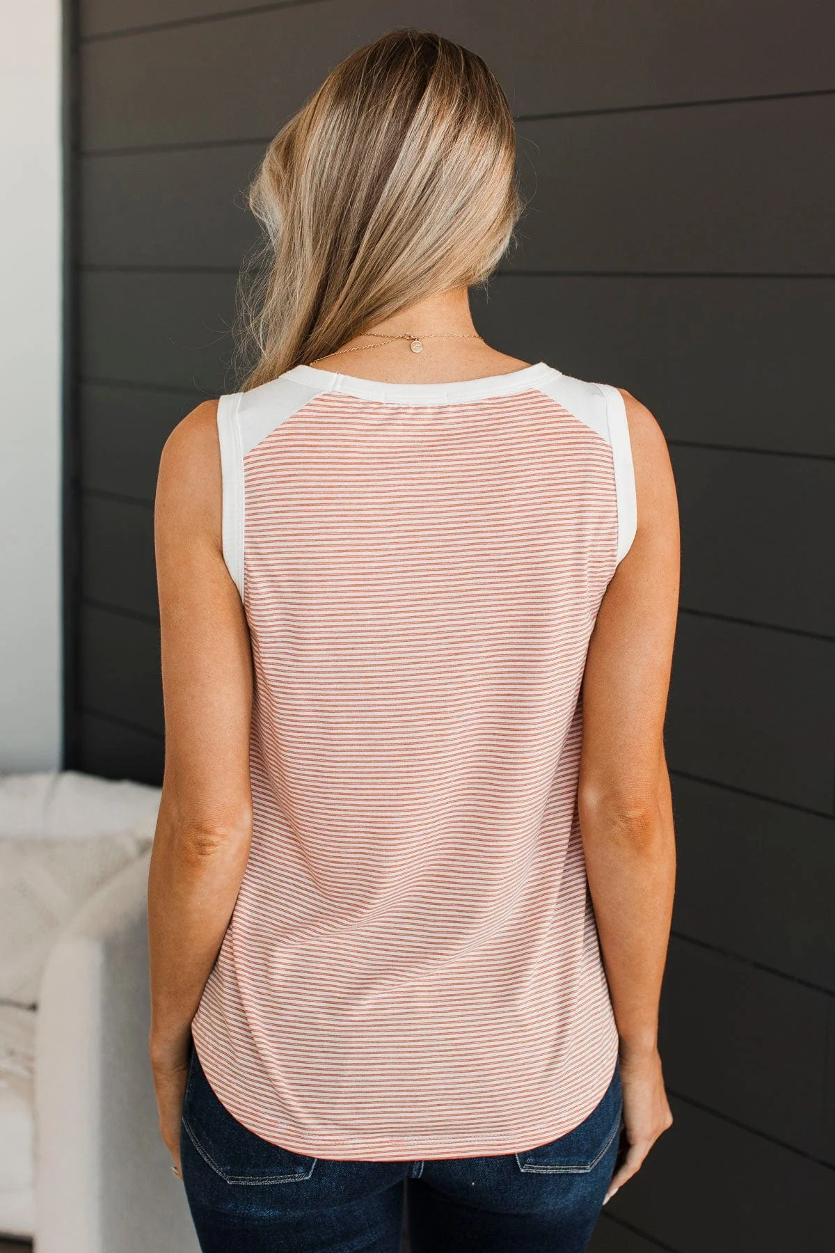 Have Harmony Striped Tank Top- Ivory & Orange - Image 11