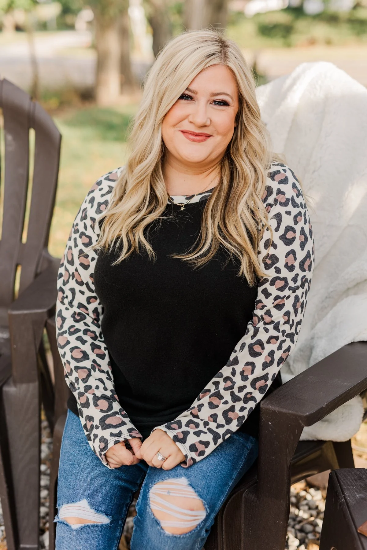 Have It All Leopard Raglan Top- Black - Image 3