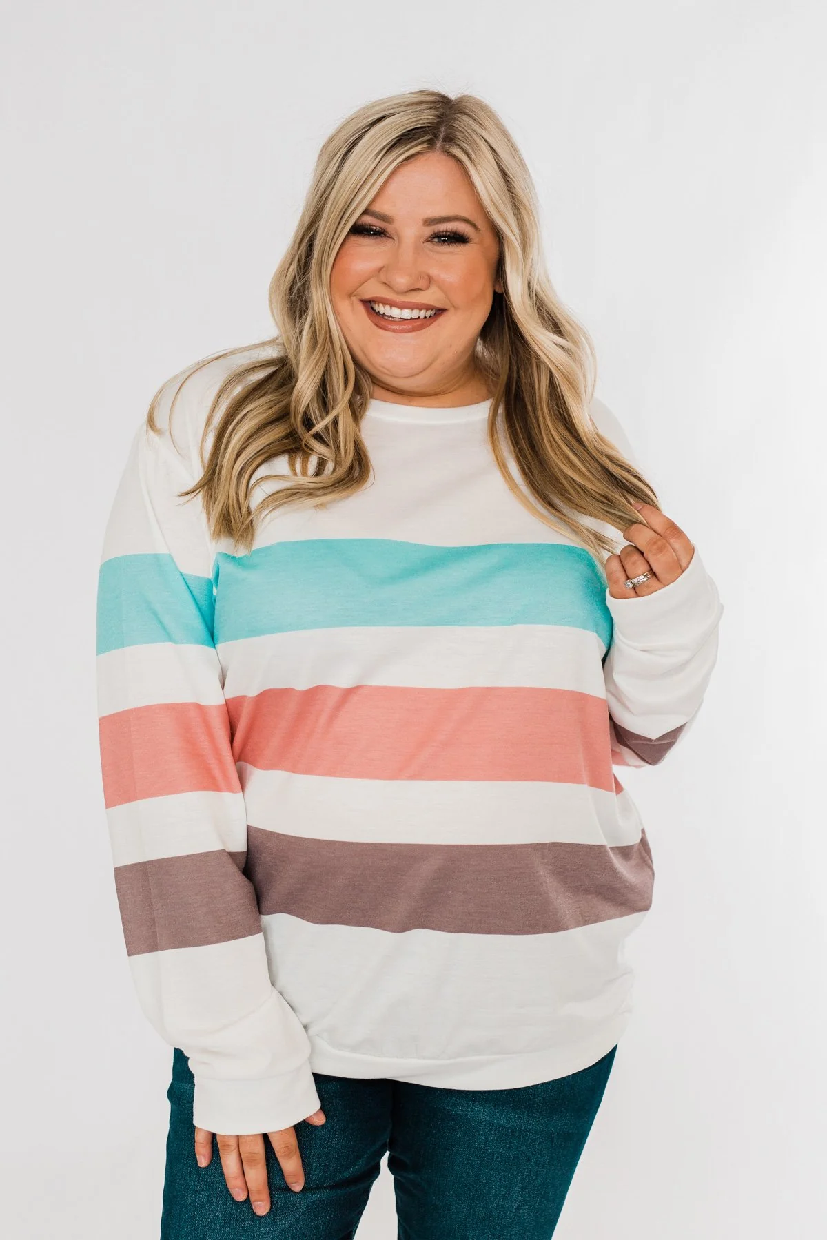 Have Some Fun Striped Pullover Top- Ivory - Image 3