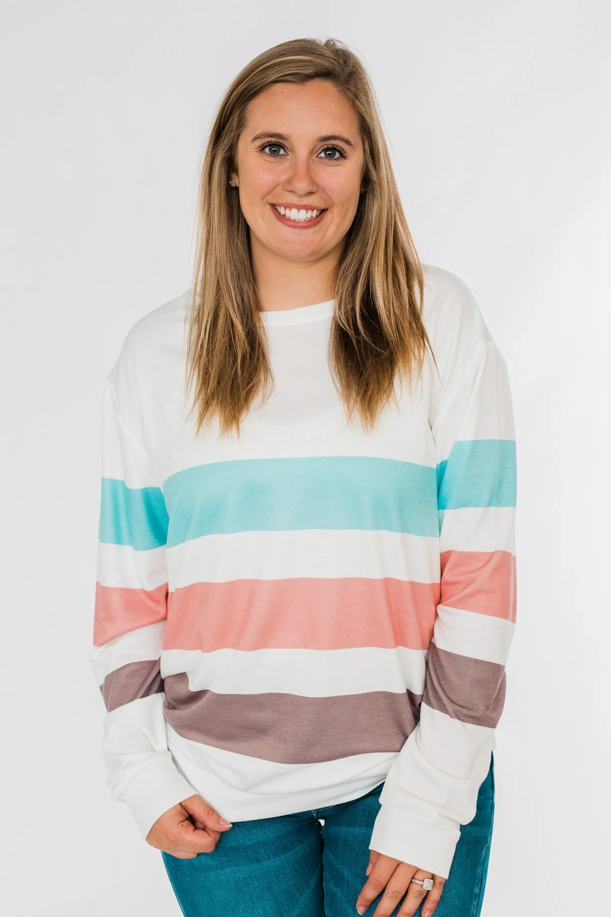 Have Some Fun Striped Pullover Top- Ivory - Image 4