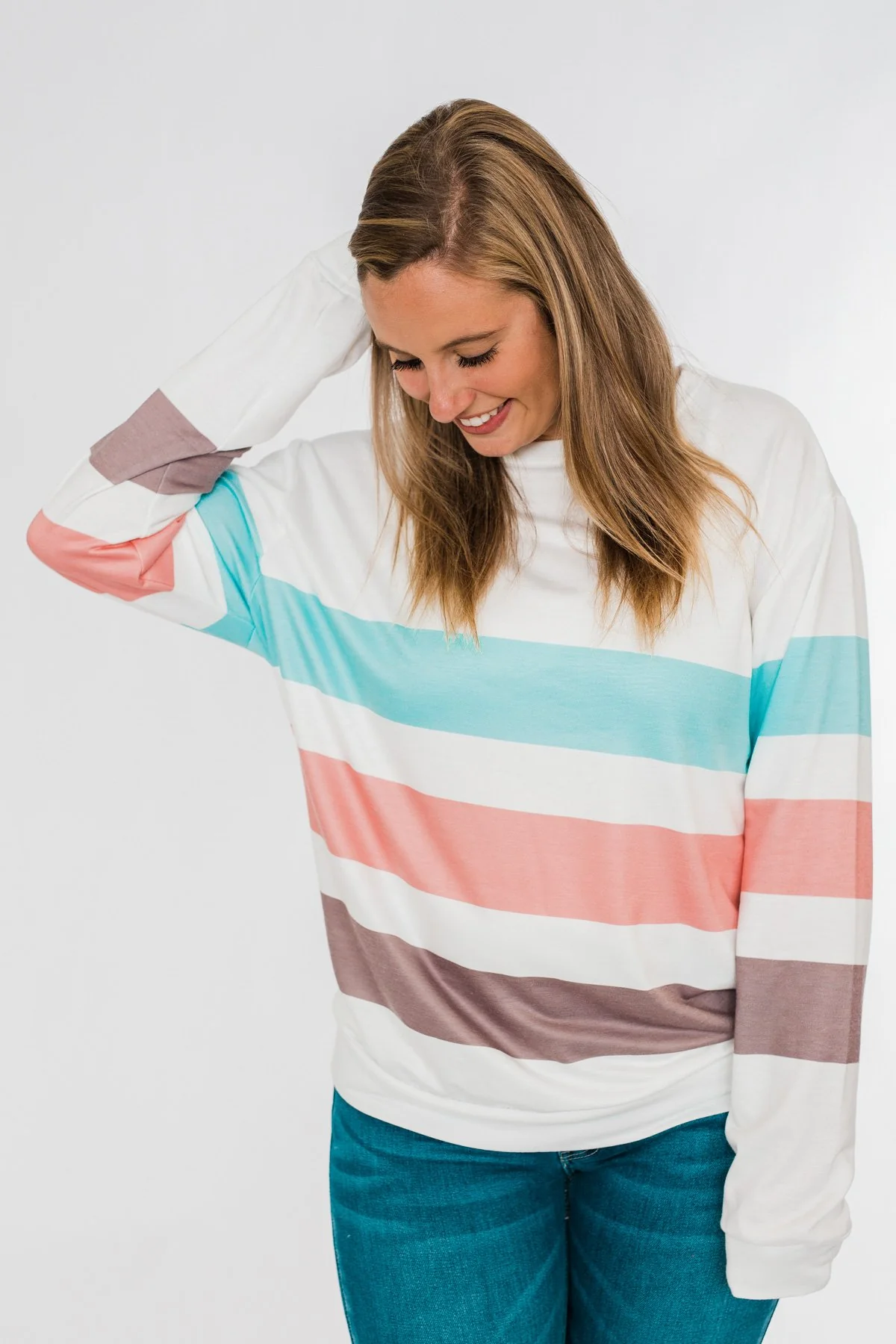 Have Some Fun Striped Pullover Top- Ivory - Image 6