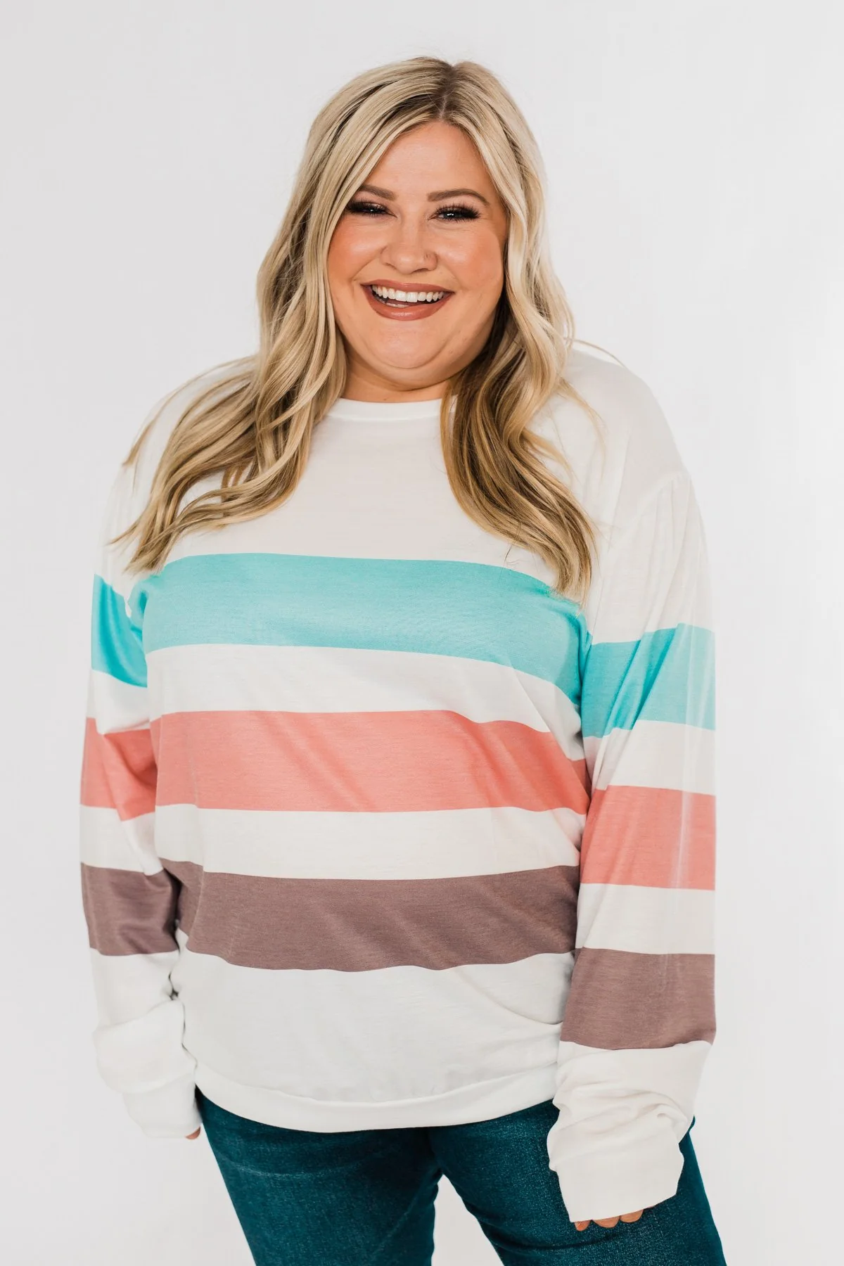 Have Some Fun Striped Pullover Top- Ivory - Image 7