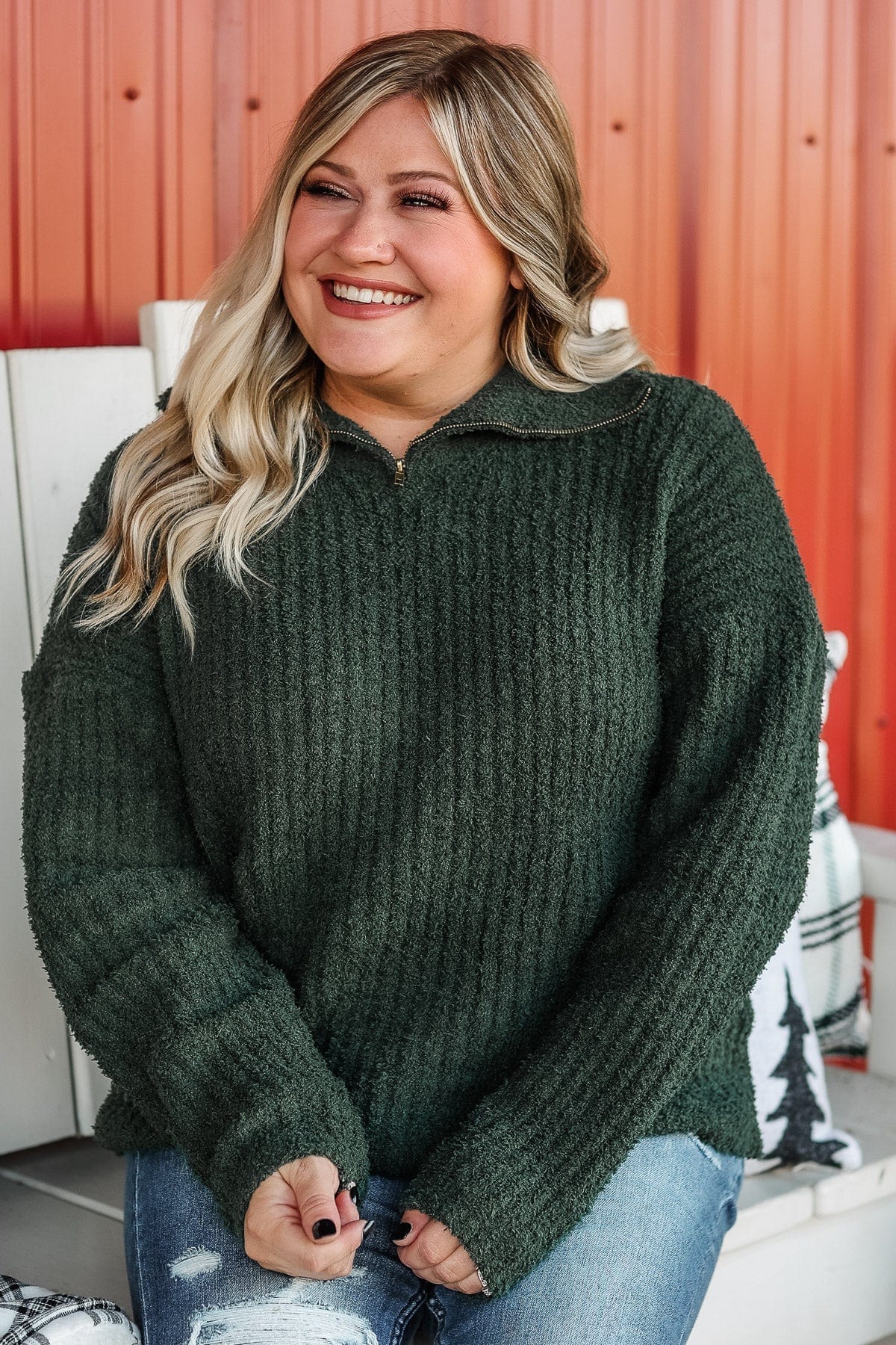 Haven't You Heard Knit Pullover Top- Forest Green - Image 2