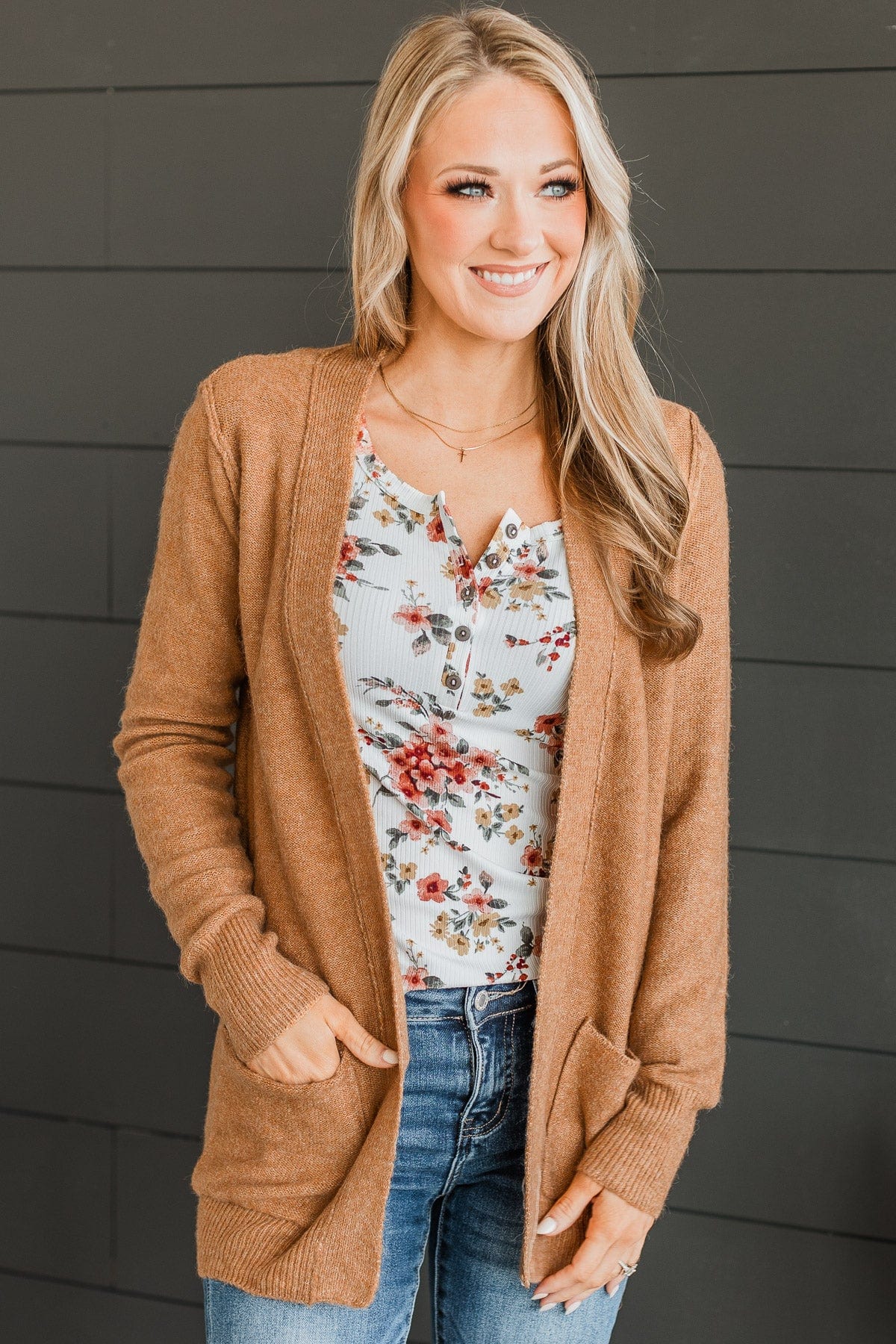 Having A Blast Knit Cardigan- Camel - Image 3