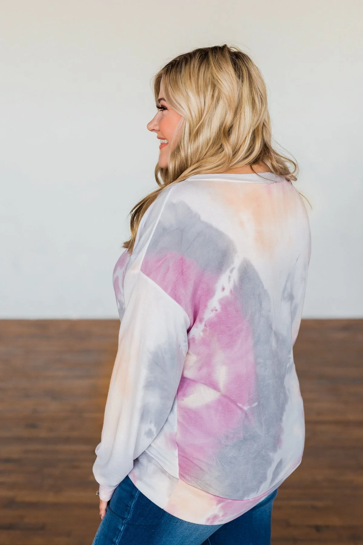 Heart Calls For Tie Dye Pullover Top- Grey, Orchid, & Peach - Image 18