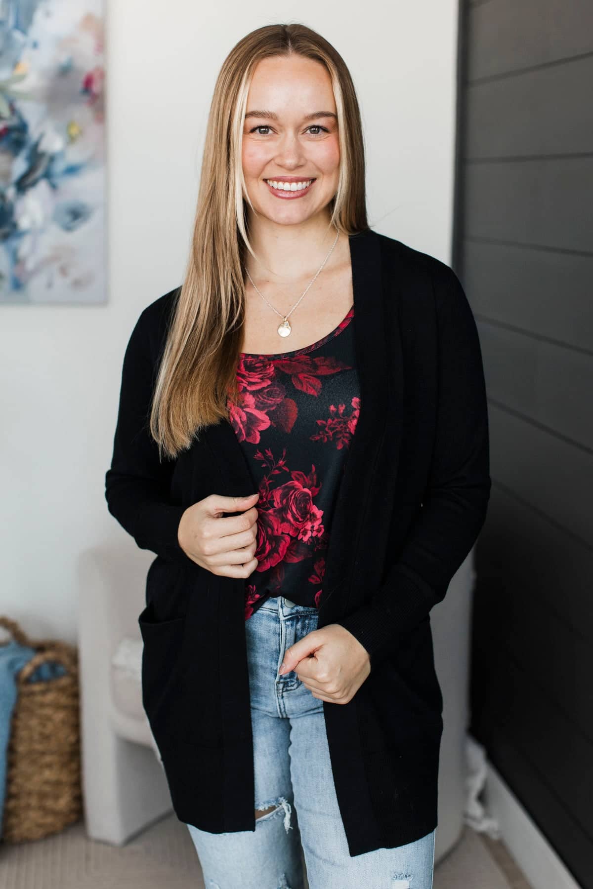 Heart Full of Wonder Floral Tank Top- Black & Red - Image 5