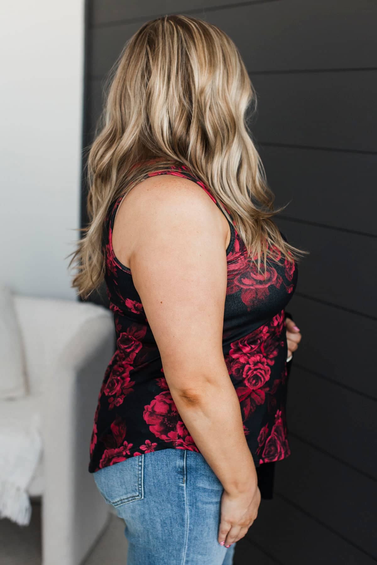 Heart Full of Wonder Floral Tank Top- Black & Red - Image 6