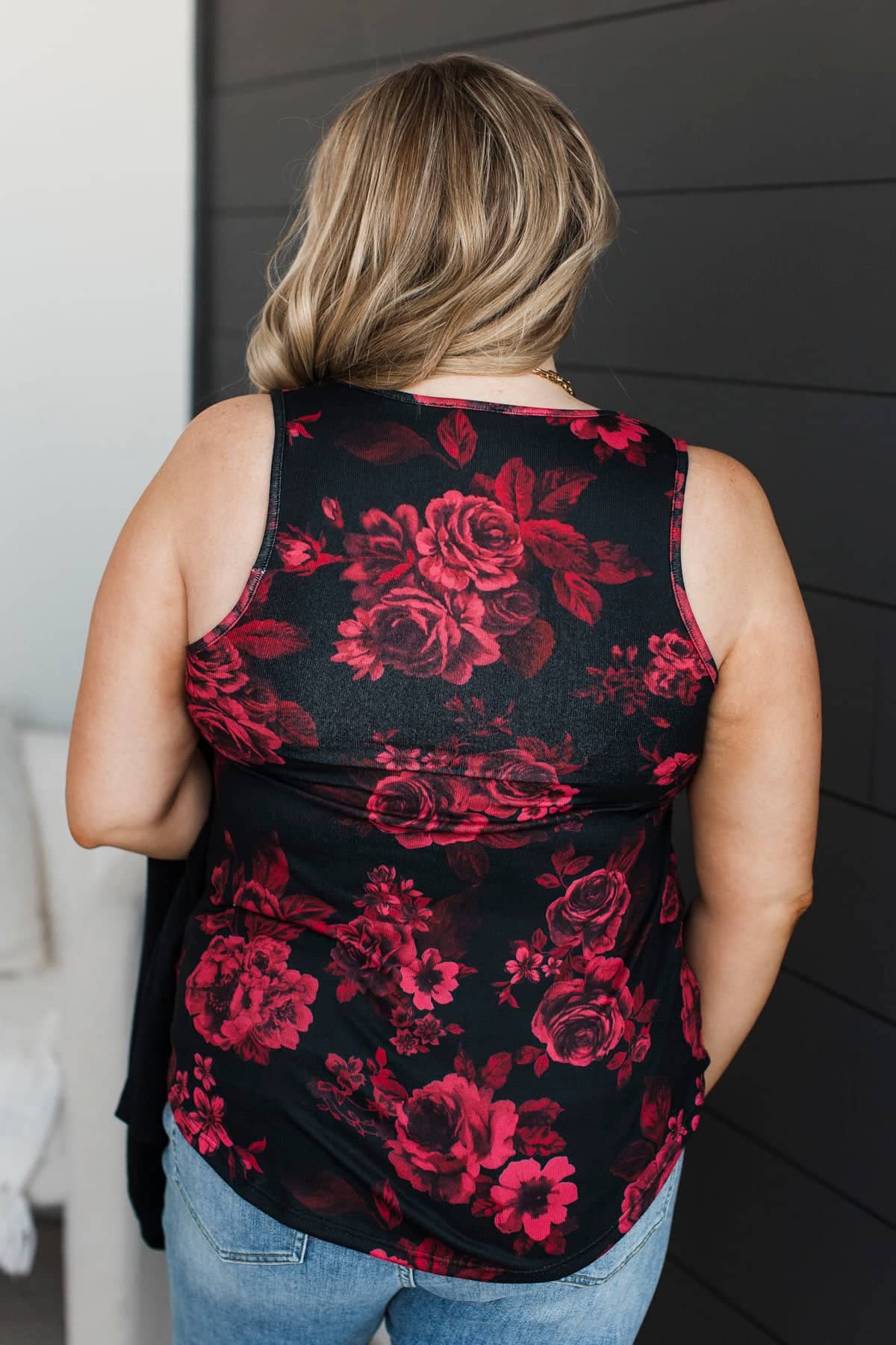 Heart Full of Wonder Floral Tank Top- Black & Red - Image 8