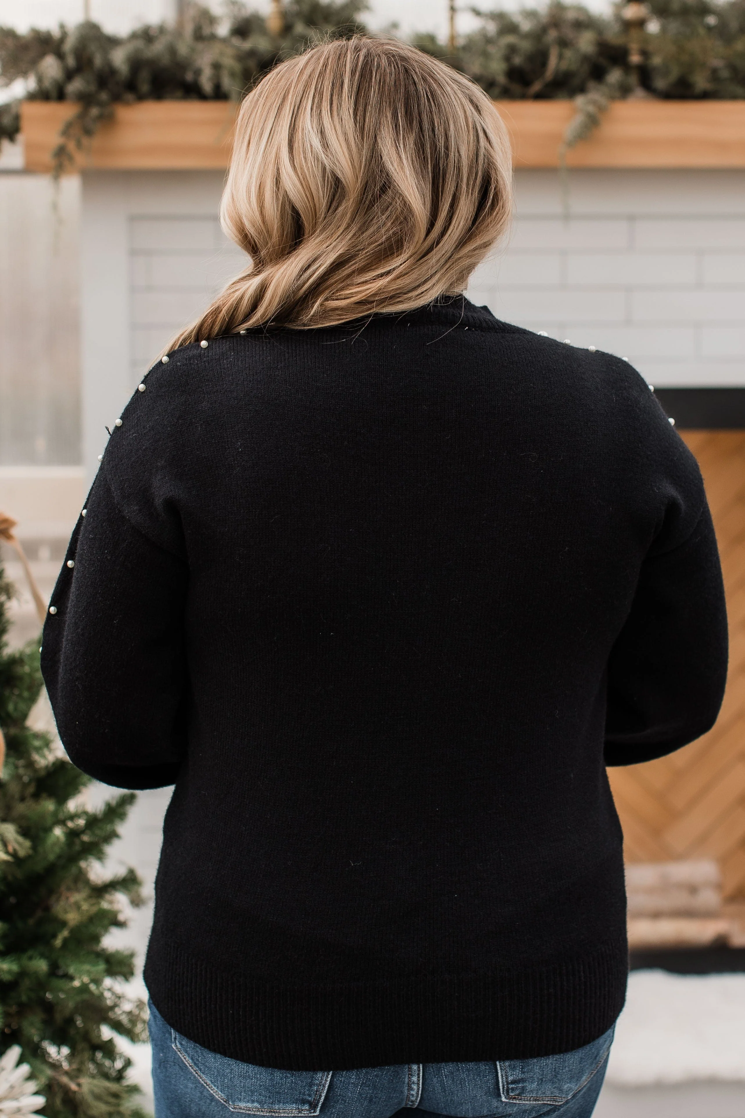 Heart Of The Party Knit Sweater- Black - Image 10