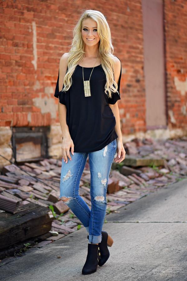 Heart on My Sleeve Top - Black - Image 4