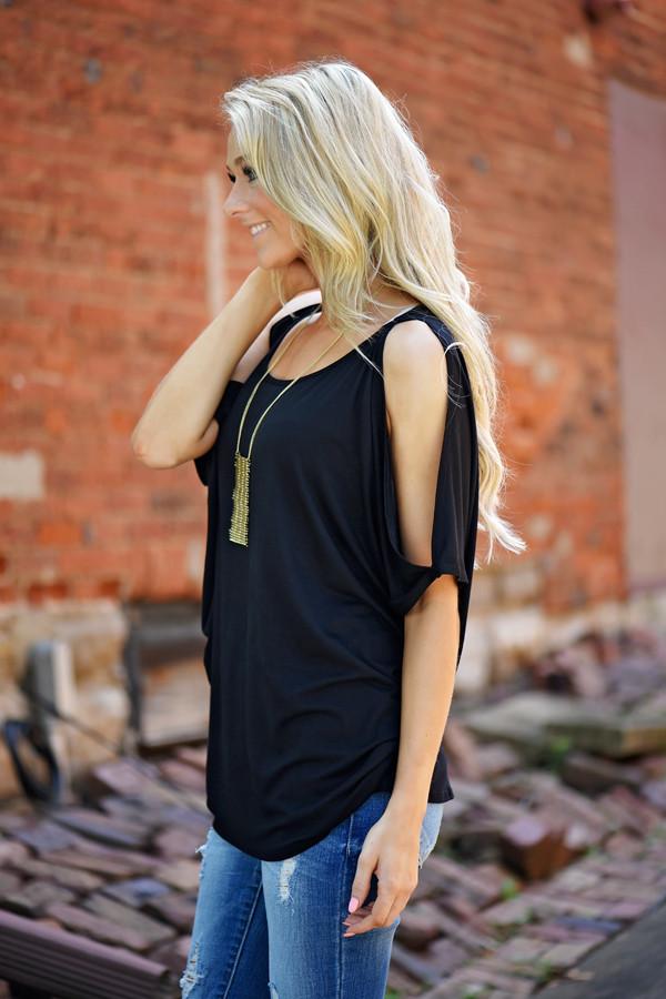 Heart on My Sleeve Top - Black - Image 7
