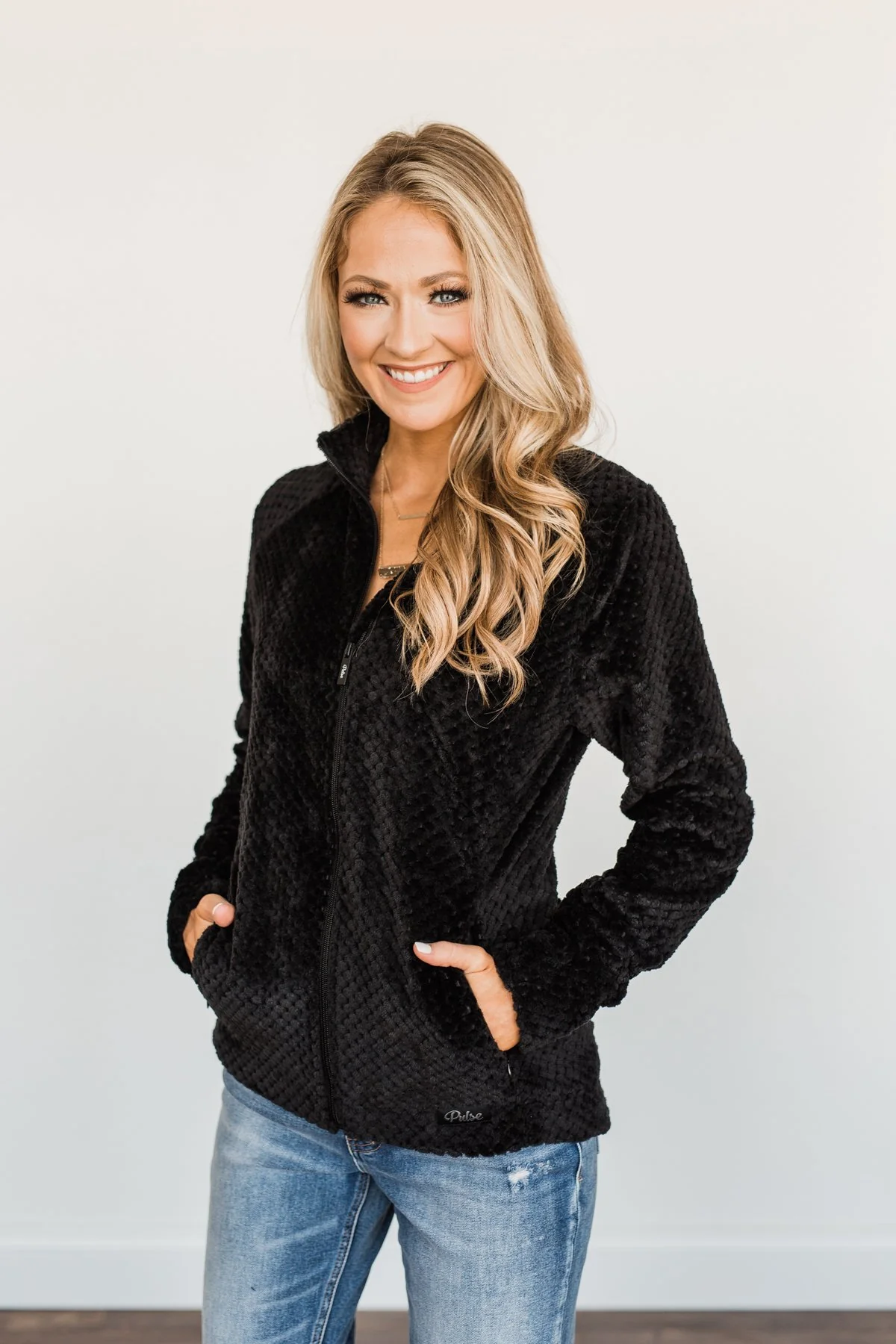 Heartfelt Wishes Zip Up Sherpa- Black - Image 4