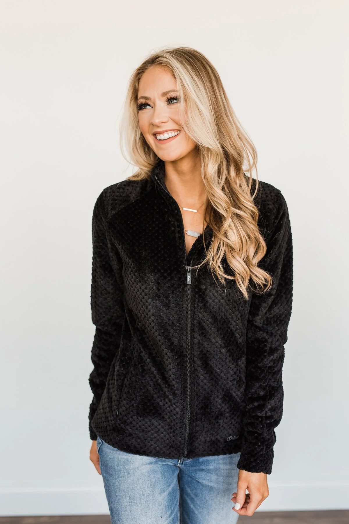 Heartfelt Wishes Zip Up Sherpa- Black - Image 6