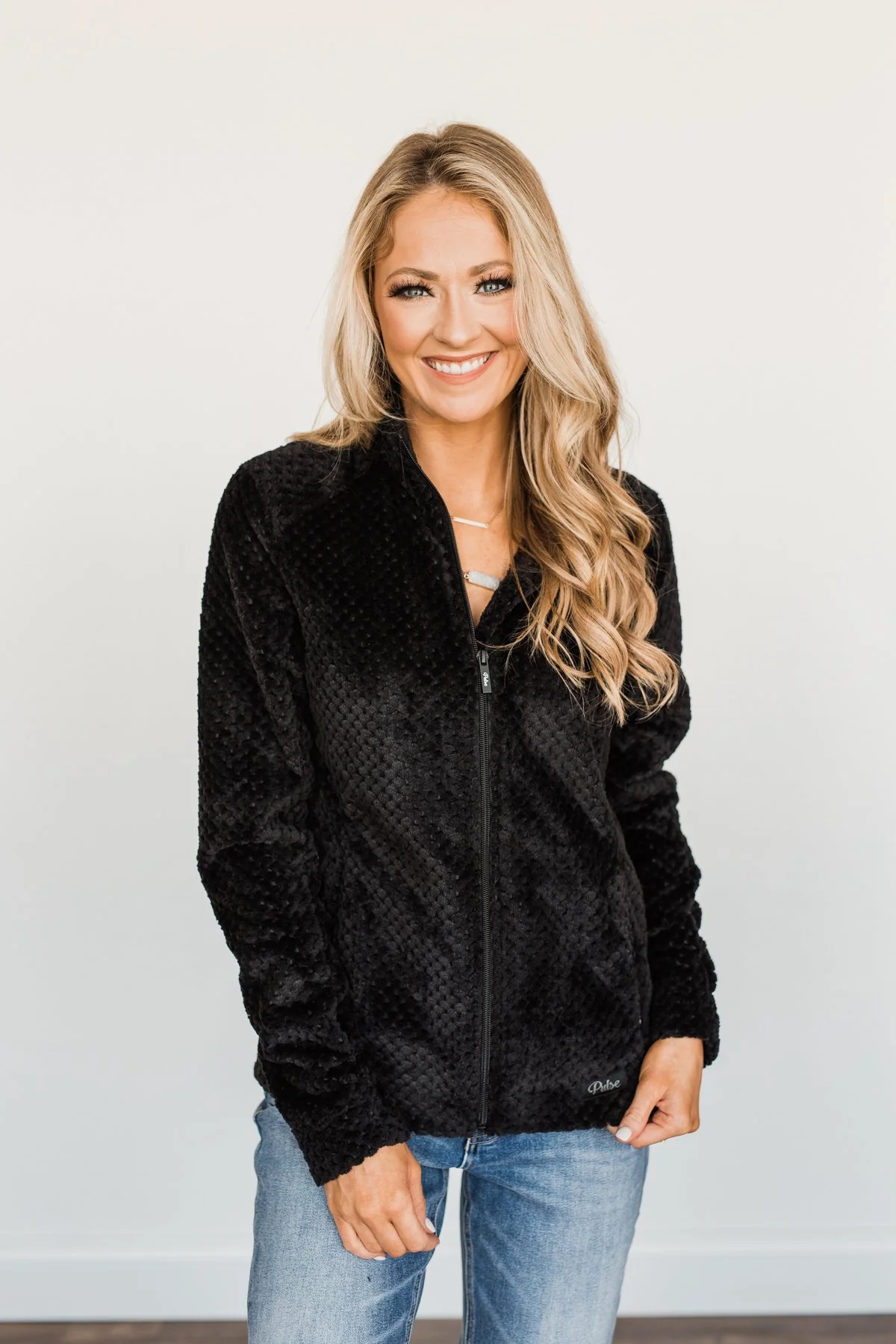 Heartfelt Wishes Zip Up Sherpa- Black - Image 8