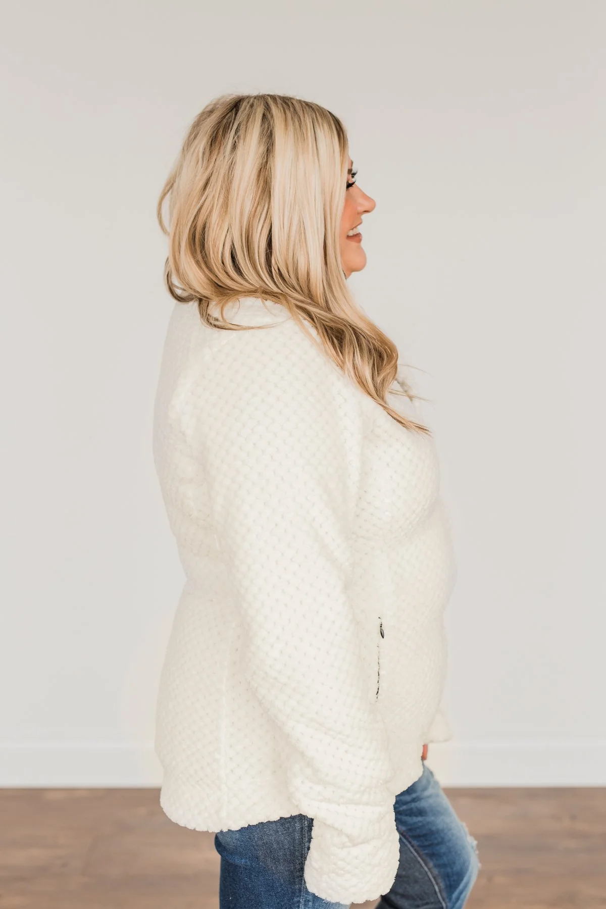 Heartfelt Wishes Zip Up Sherpa- Ivory - Image 10