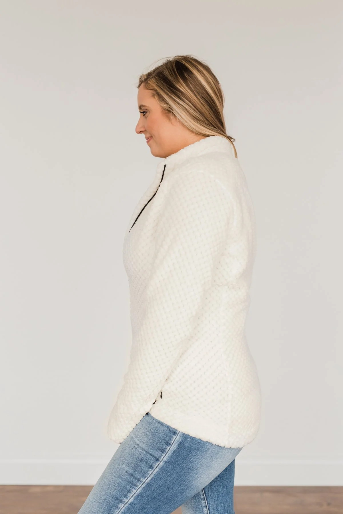 Heartfelt Wishes Zip Up Sherpa- Ivory - Image 9
