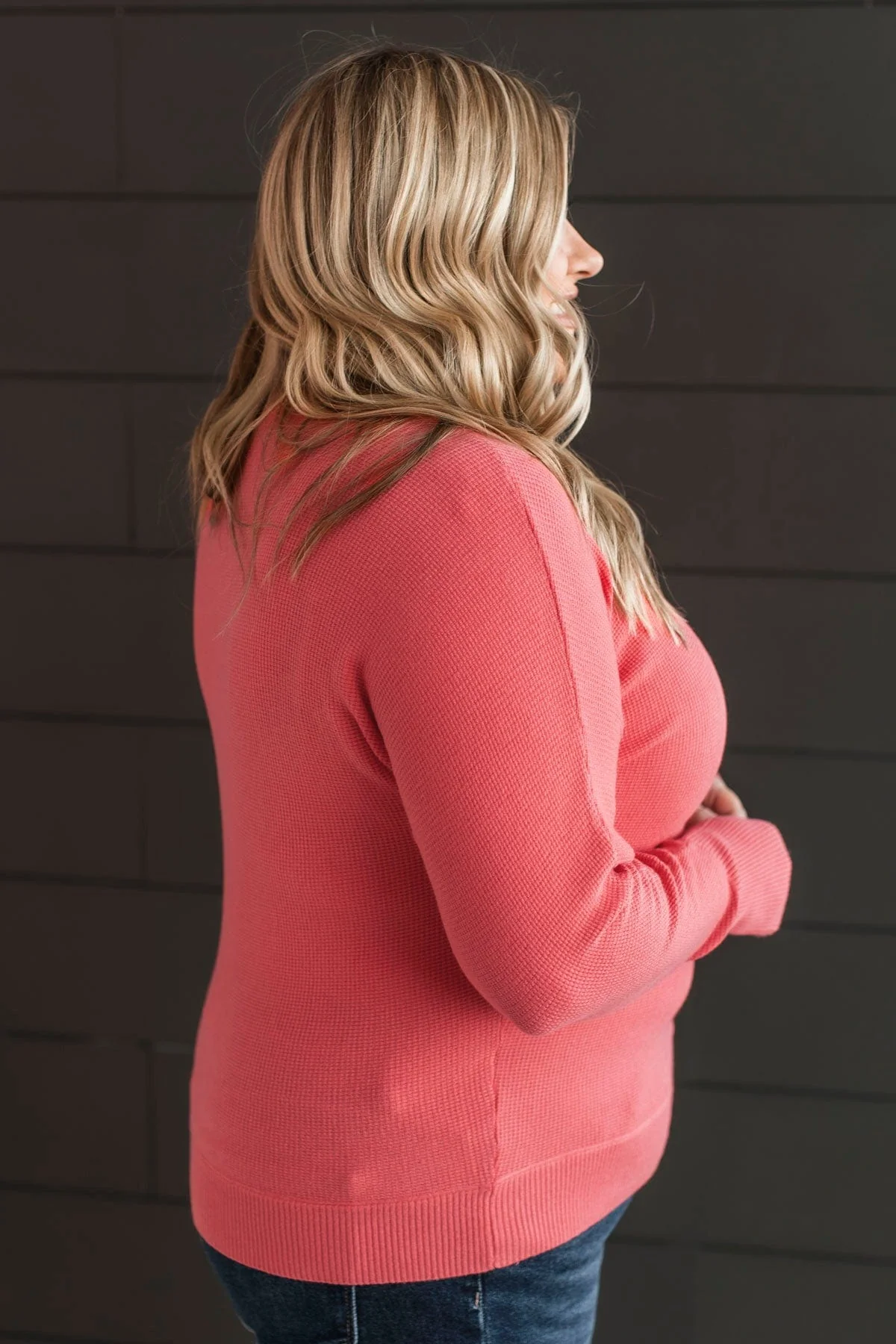 Hearts Beat Together Knit Sweater- Coral - Image 5