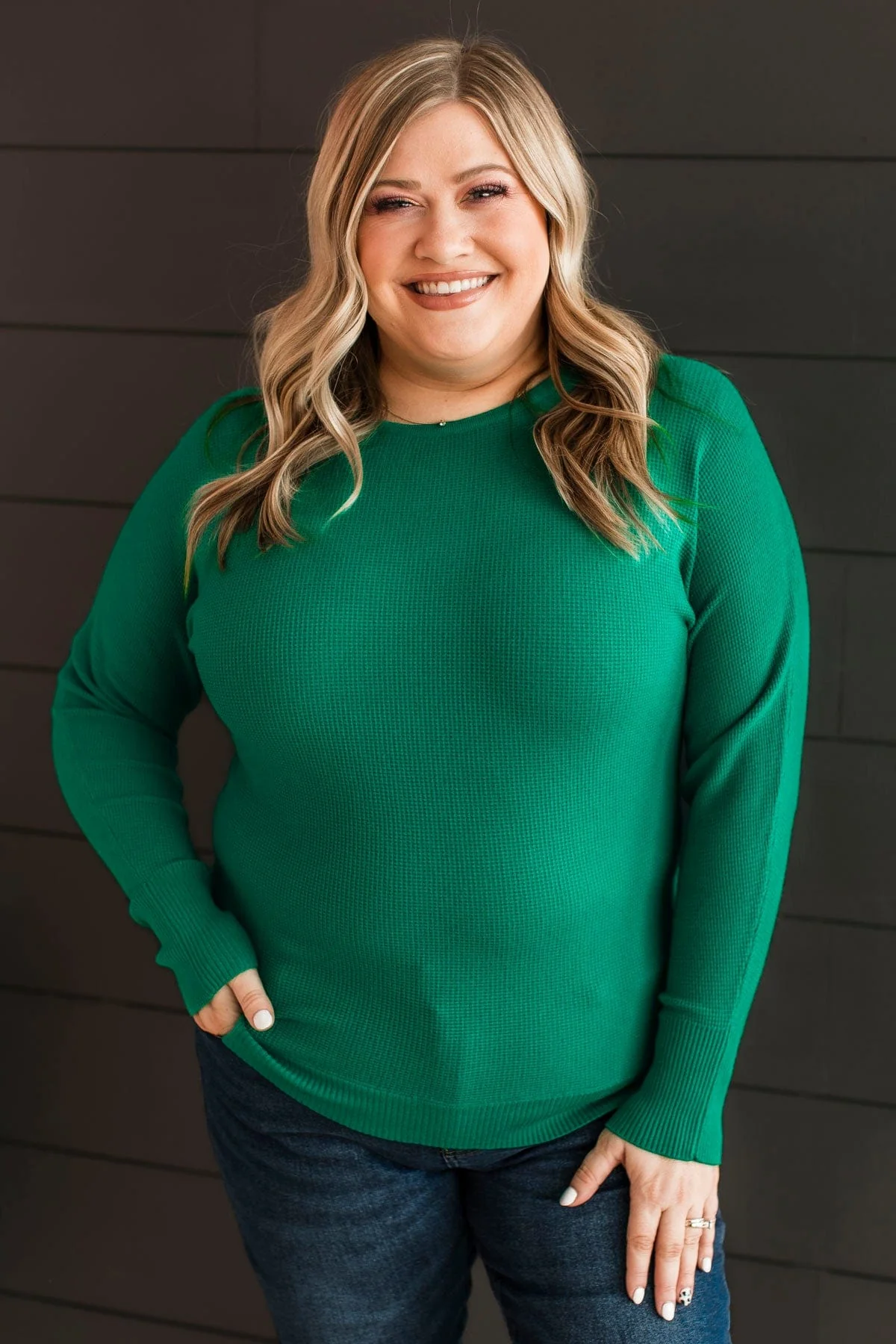 Hearts Beat Together Knit Sweater- Emerald - Image 3
