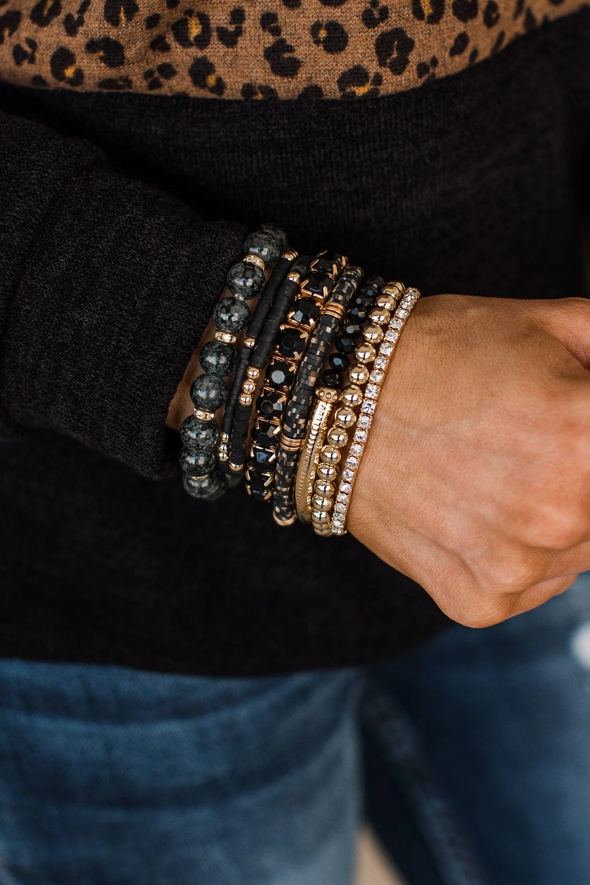 Heat Of The Moment Bracelet Set- Black - Image 2