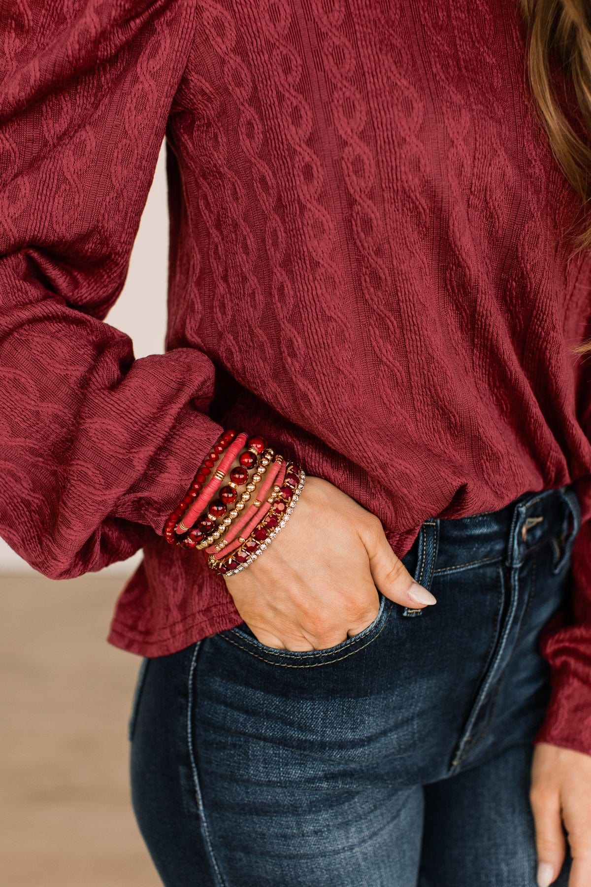 Heat Of The Moment Bracelet Set- Ruby Red - Image 3
