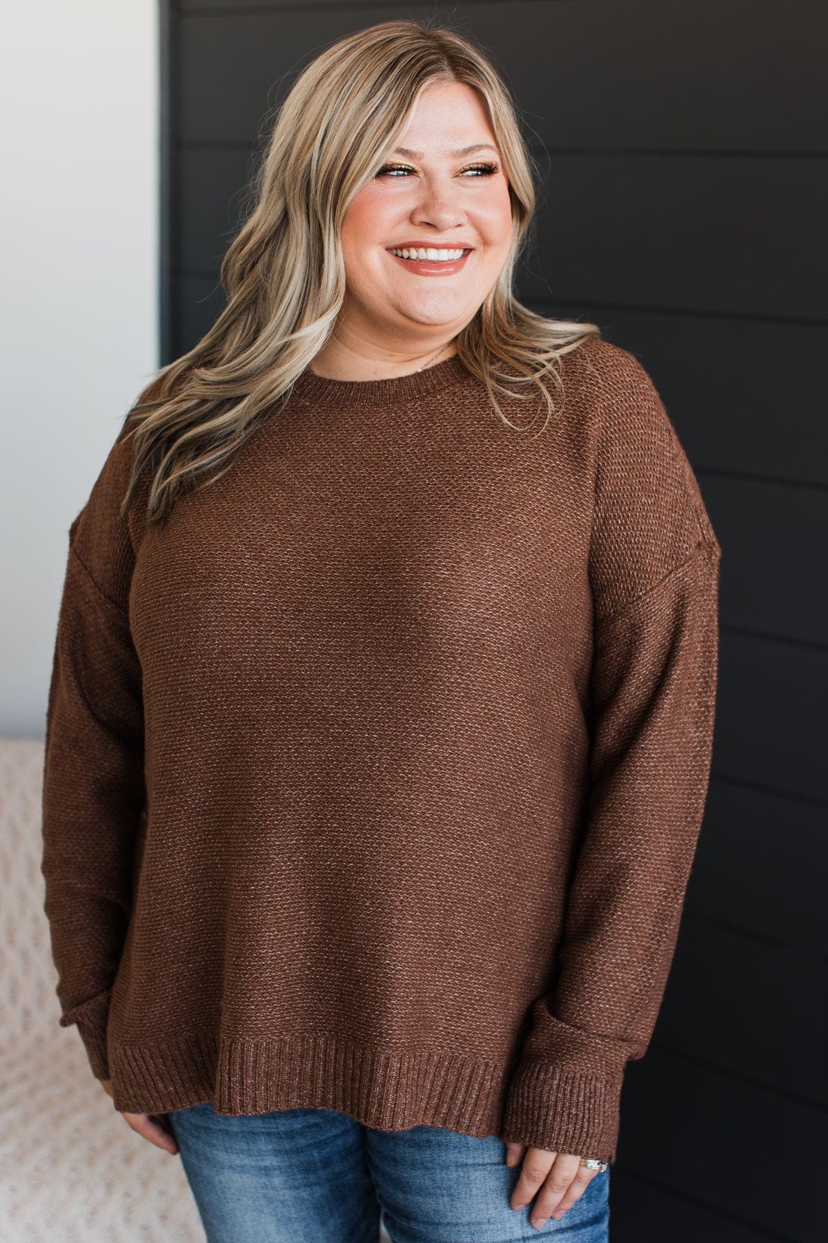 Hello Darling Knit Sweater- Brown - Image 4