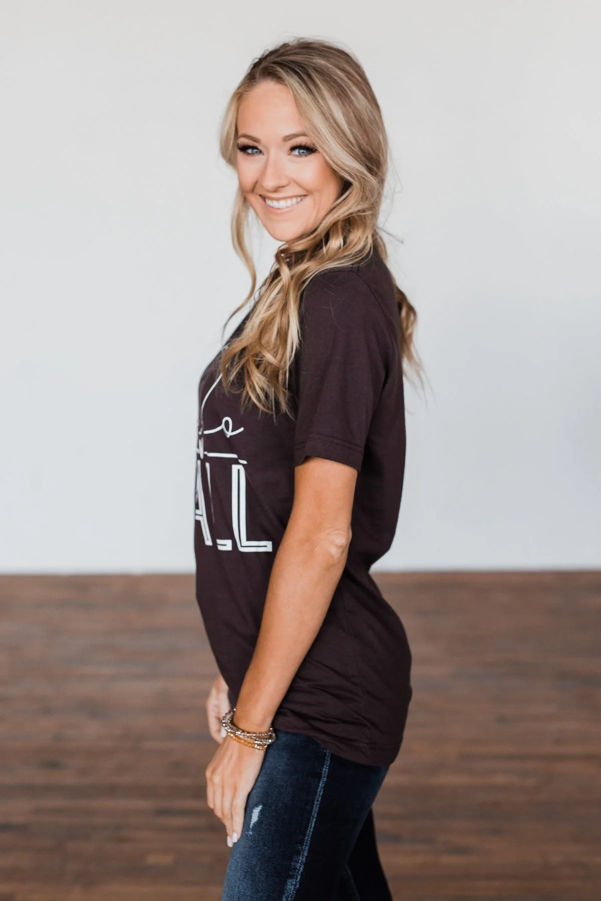 "Hello Fall" Graphic Tee- Dark Brown - Image 8