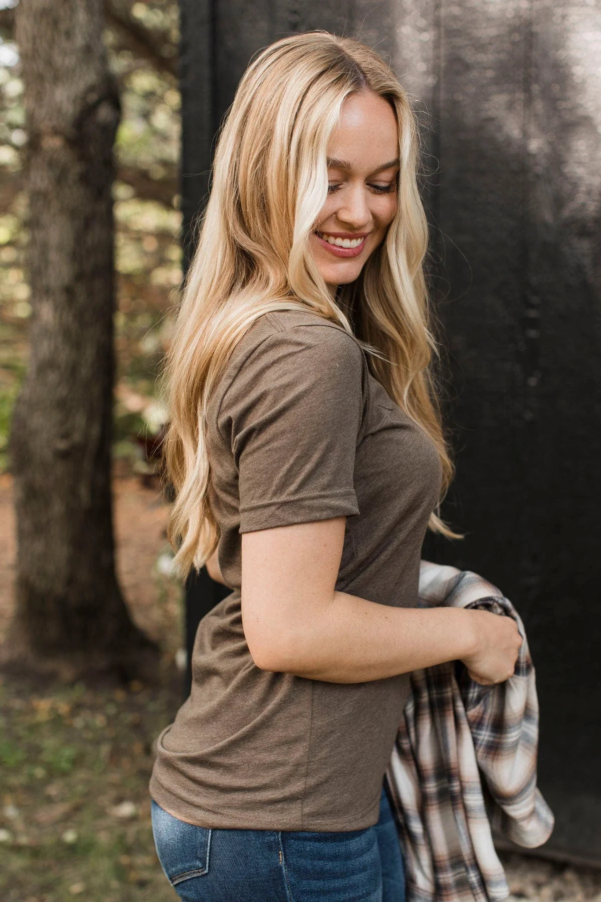 "Hello Fall" Leaf Graphic Tee- Brown - Image 8
