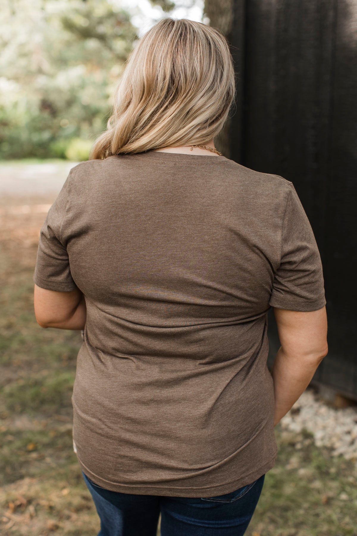 "Hello Fall" Leaf Graphic Tee- Brown - Image 9