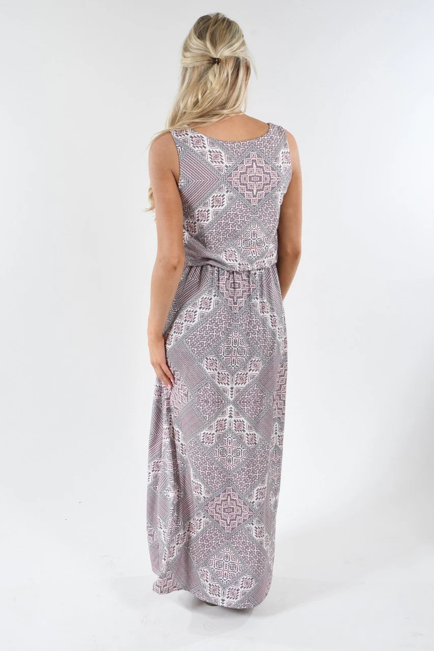 Hello There ~ Ethnic Print Maxi Dress - Image 5