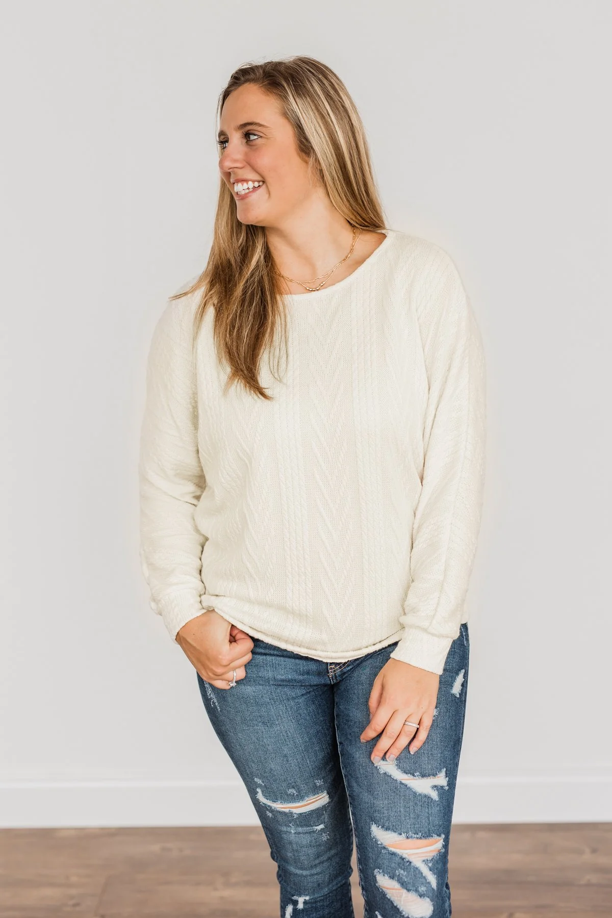 Here For A Good Time Knit Sweater- Light Cream - Image 6