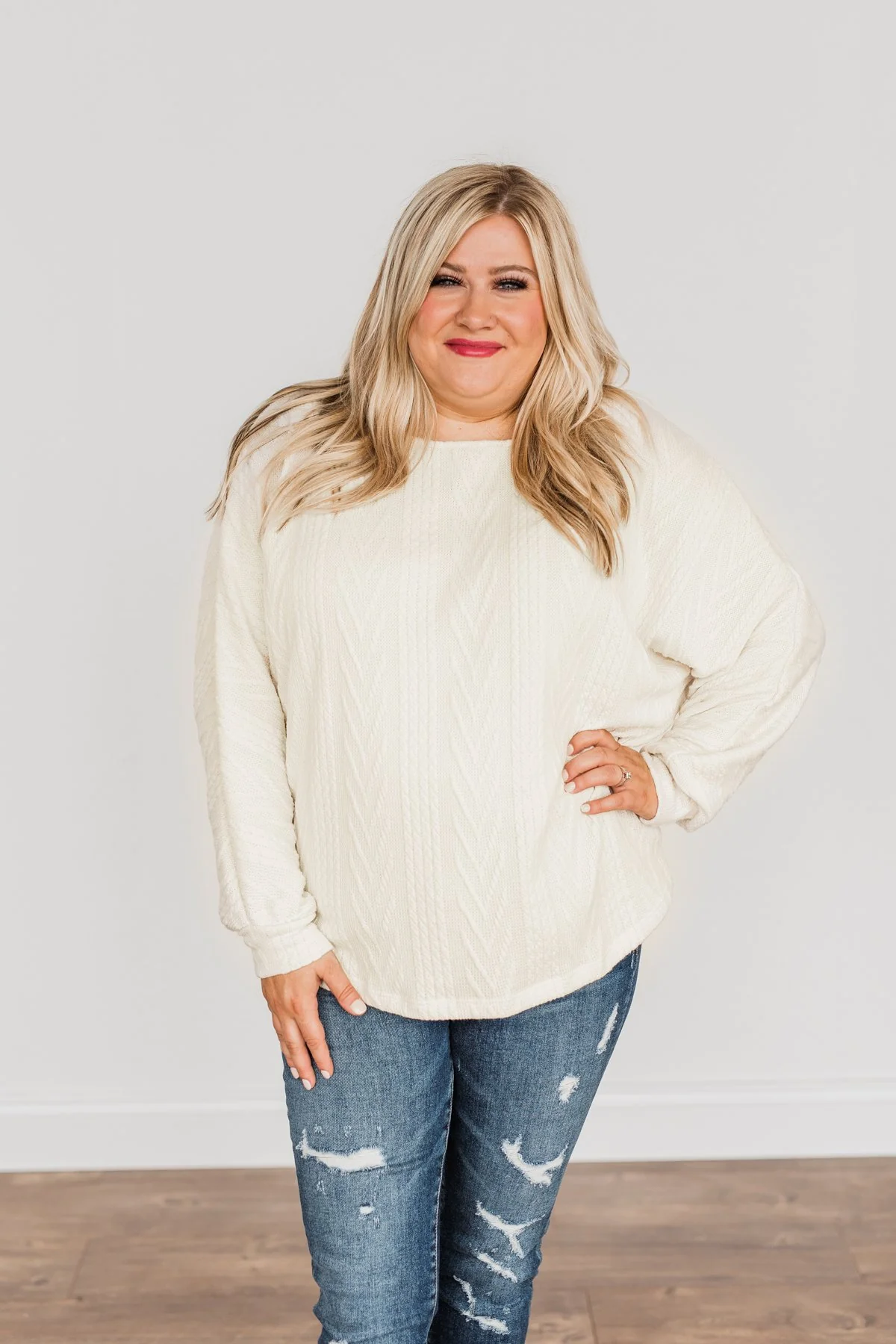 Here For A Good Time Knit Sweater- Light Cream - Image 7