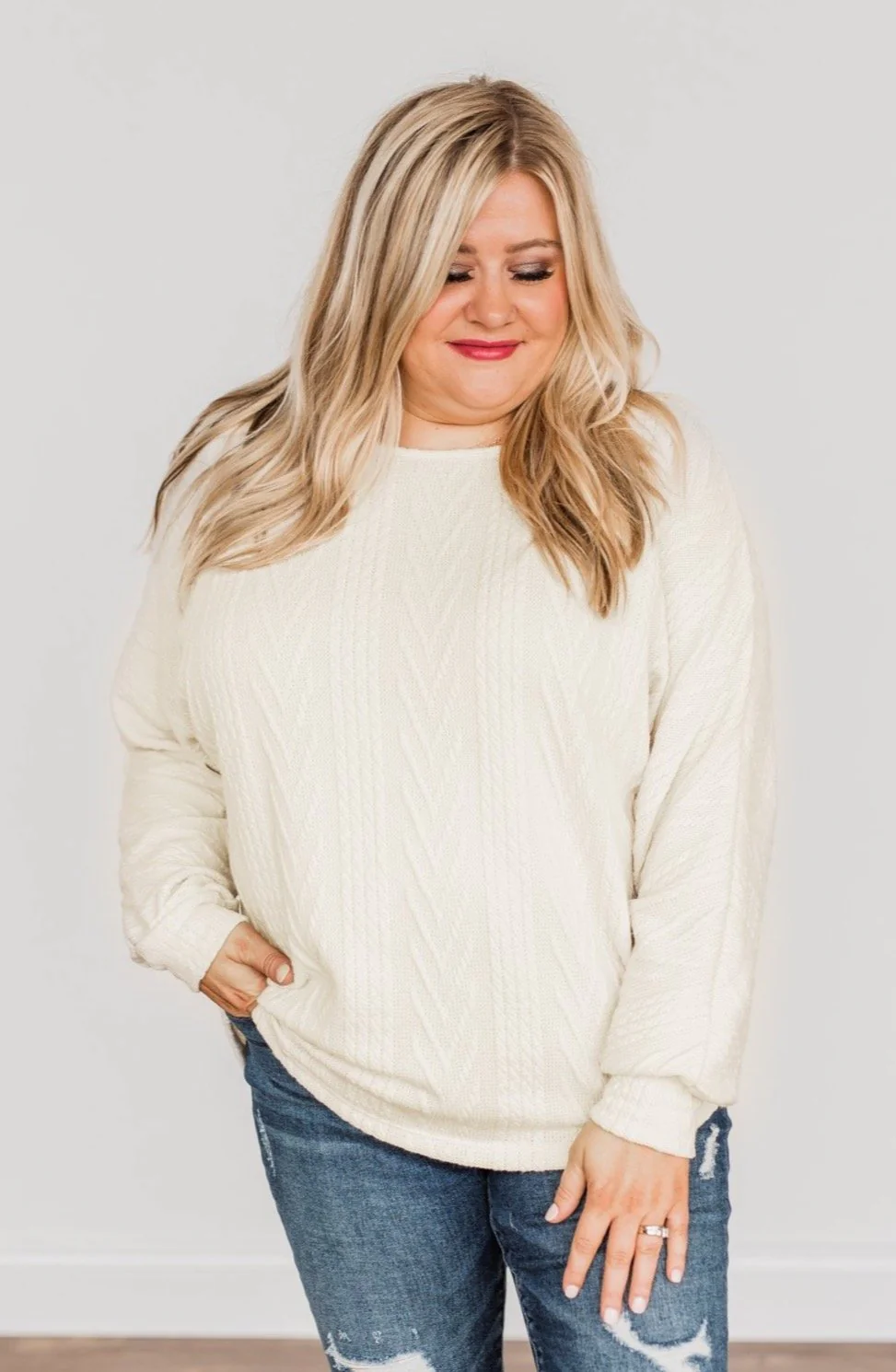 Here For A Good Time Knit Sweater- Light Cream - Image 9